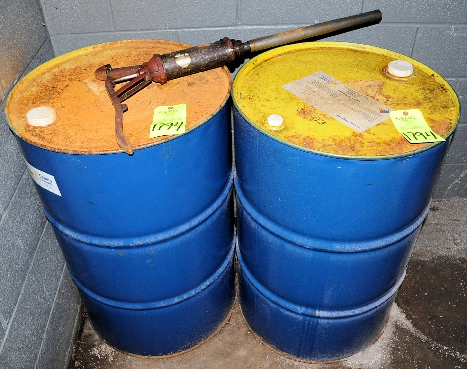 Lot-(2) 55-Gallon Drums of Eastern POP 1600 Paraffinic Process Oil, (Oils Storage Building), (Yellow