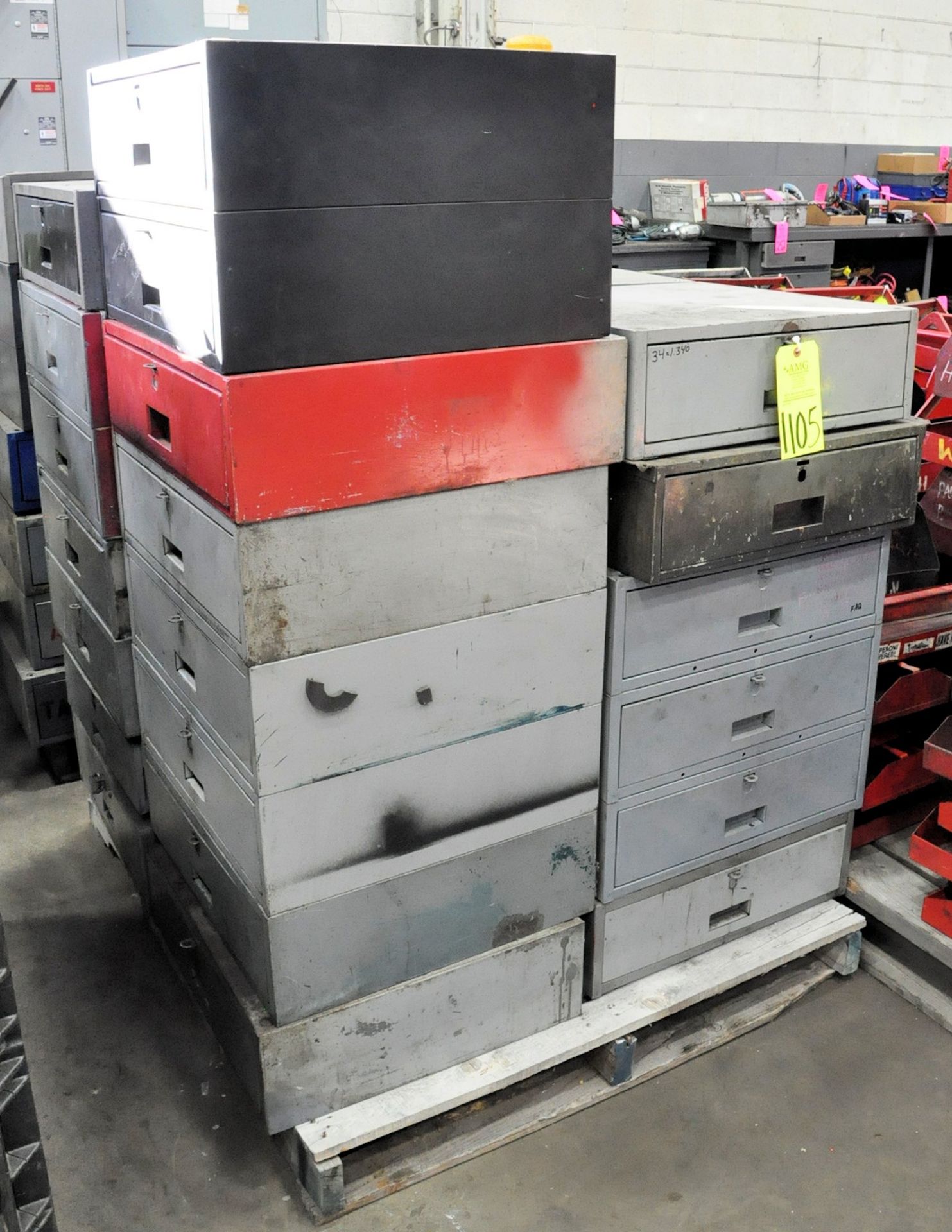Lot-Steel Drawer Compartments on (1) Pallet, (G-14), (Yellow Tag)