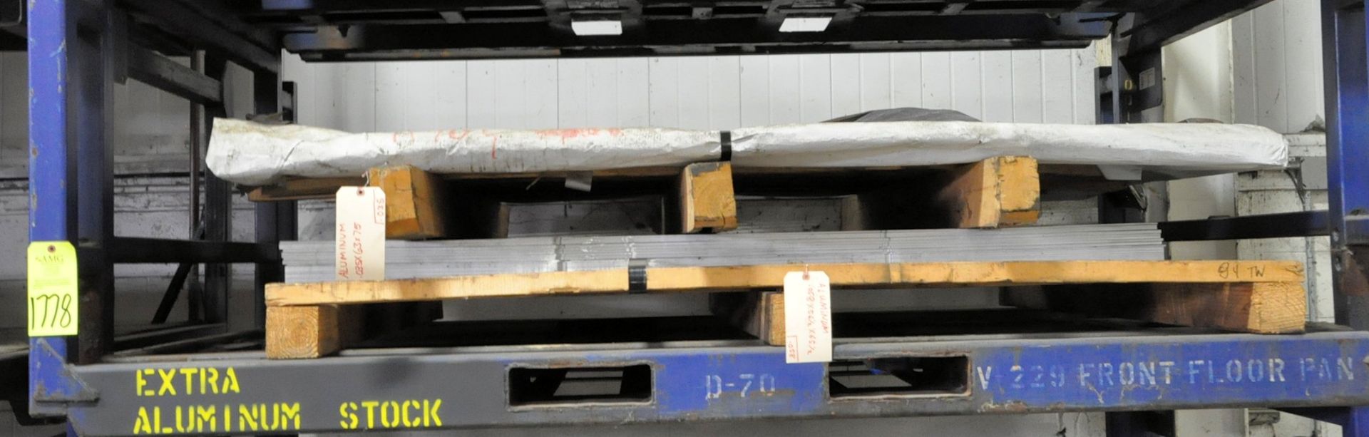 Lot-Aluminum .058 Sheet Metal Stock on (1) Pallet on 2nd Shelf, (Warehouse Room), (Yellow Tag)