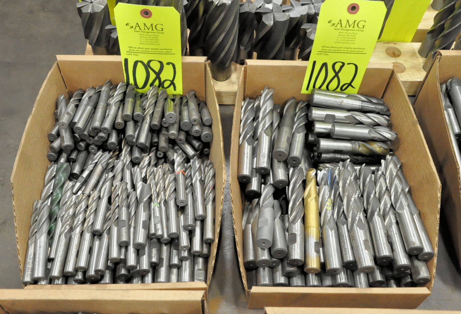 Lot-Single End Mills in (2) Boxes, (E-7), (Yellow Tag)