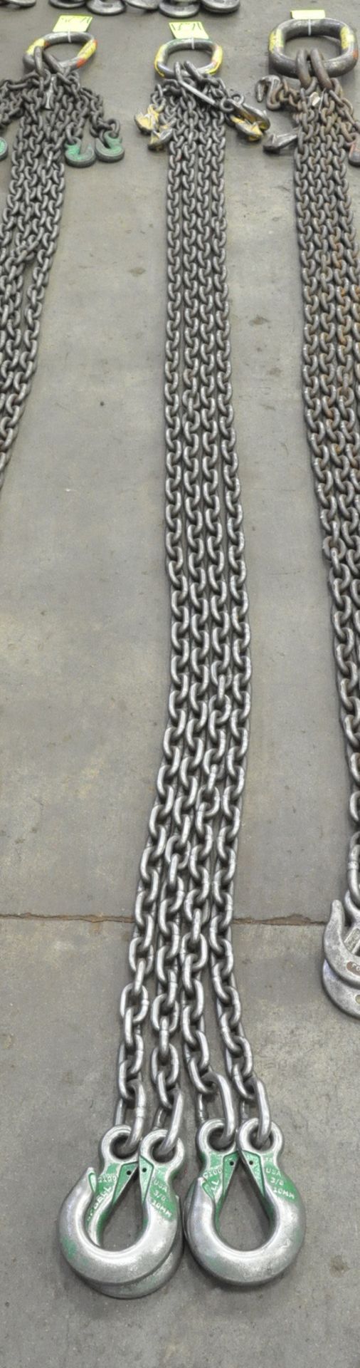 3/8" Link x 9' Long 4-Hook Chain Sling with (4) Chokers, Cert Tag, (G-23), (Yellow Tag) - Image 2 of 2