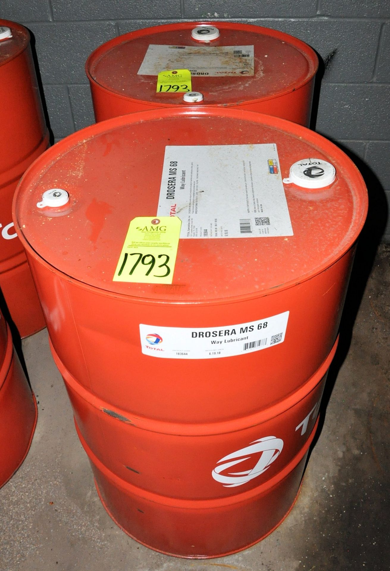 Lot-(2) 55-Gallon Drums of Total Drosera MS 68 Way Lubricant, (Oils Storage Building), (Yellow Tag)