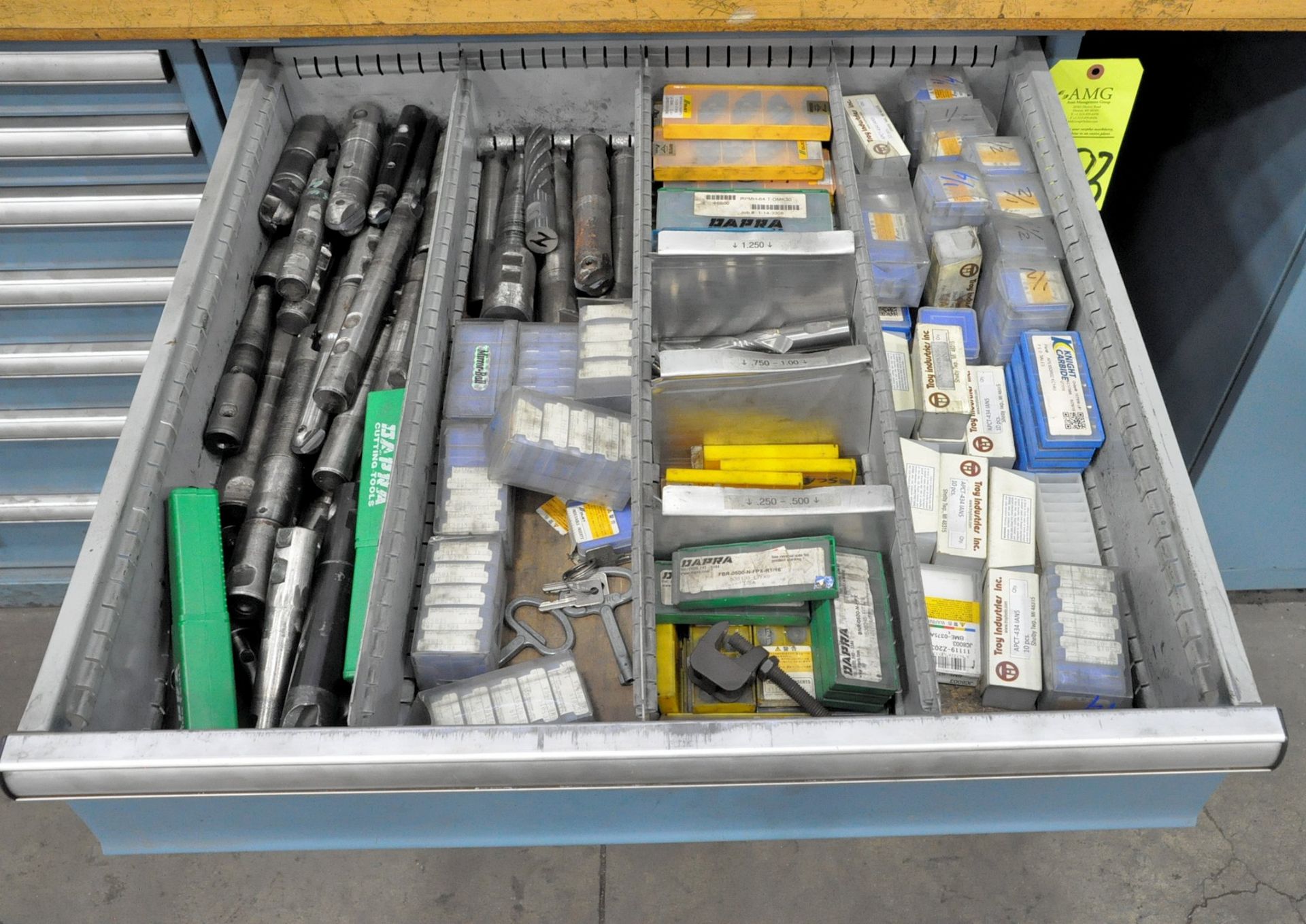 Lista (4) Drawer Tooling Cabinet with Various Cutters, Inserts, Chucks, End Mills, etc. Contents, ( - Image 2 of 5