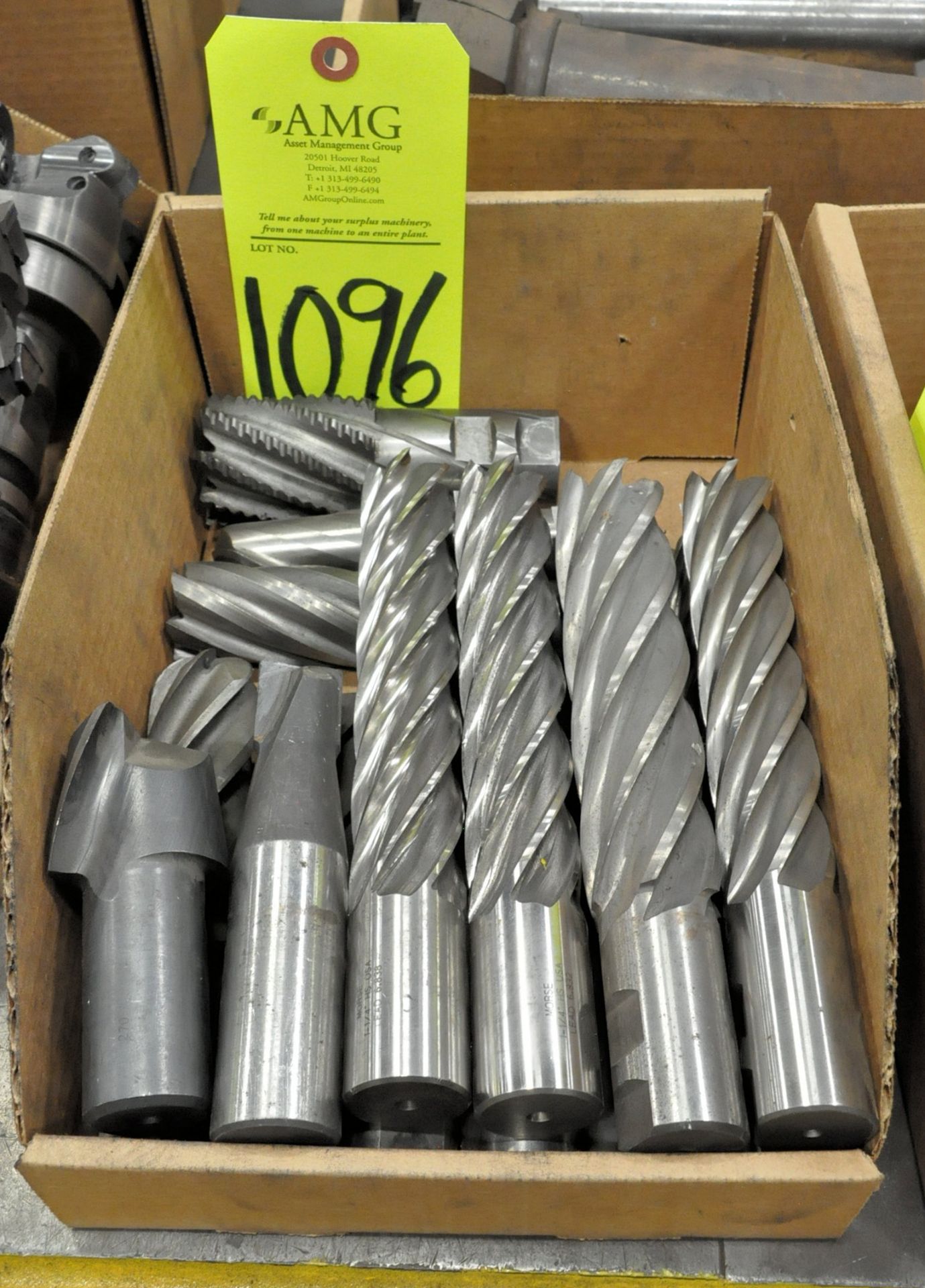 Lot-Single End Mills in (1) Box, (E-7), (Yellow Tag)