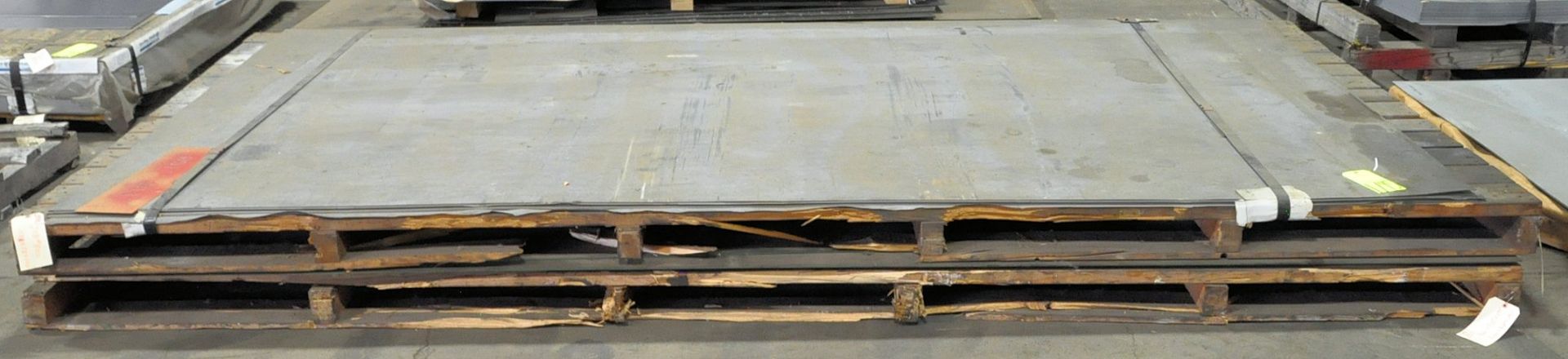 Lot-.160 x 28 1/2" x 144 1/2" and .033 x 72" x 140" Sheet Metal Stock on (2) Pallets in (1)