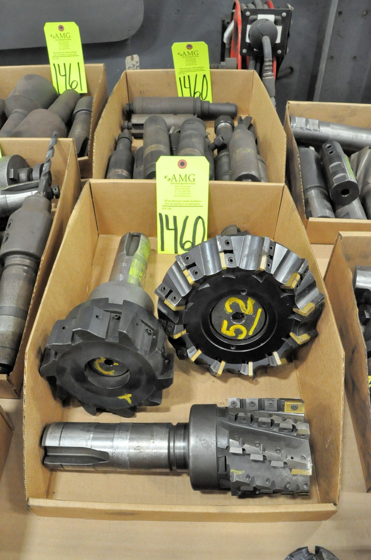 Lot-Face Mills and Holders in (2) Boxes, (E-7), (Yellow Tag)