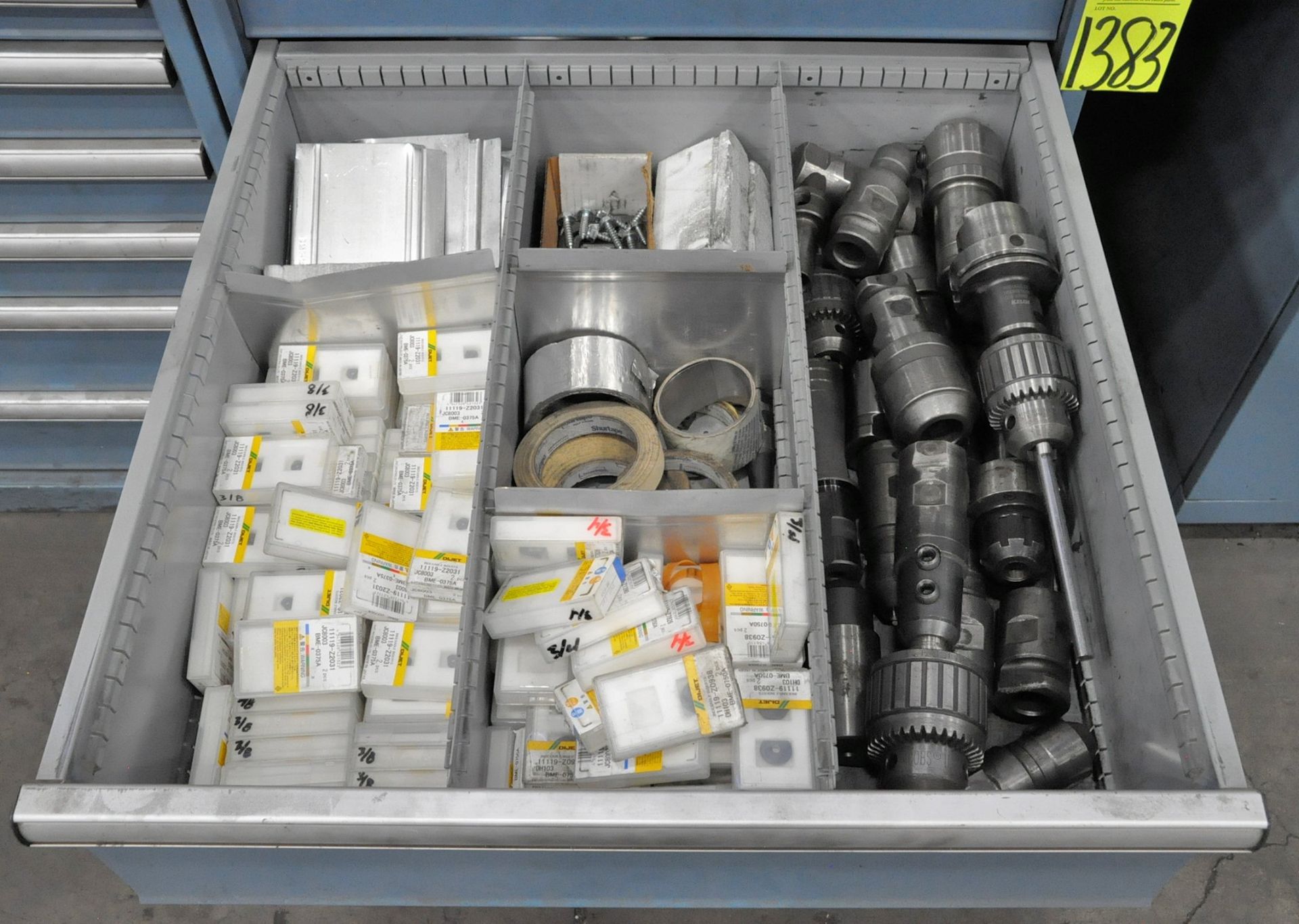 Lista (4) Drawer Tooling Cabinet with Various Cutters, Inserts, Chucks, End Mills, etc. Contents, ( - Image 3 of 5