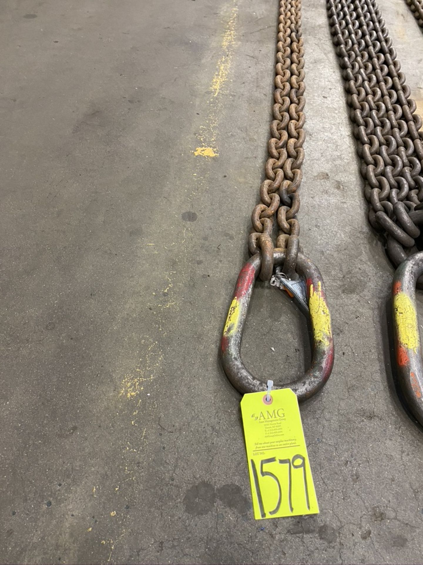 5/8" Link x 16' Long 2-Hook Chain Sling, Cert Tag, (G-21), (Yellow Tag) - Bild 2 aus 2