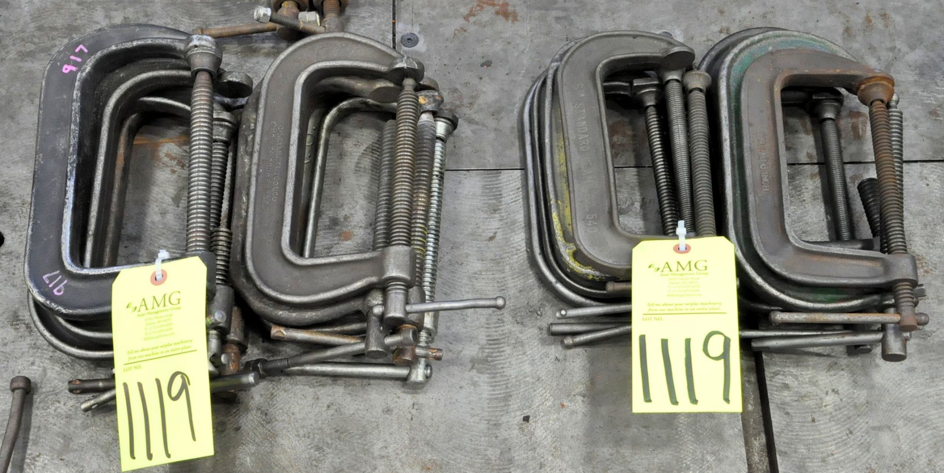 Lot-6" C-Clamps in (4) Stacks, (G-15), (Yellow Tag)