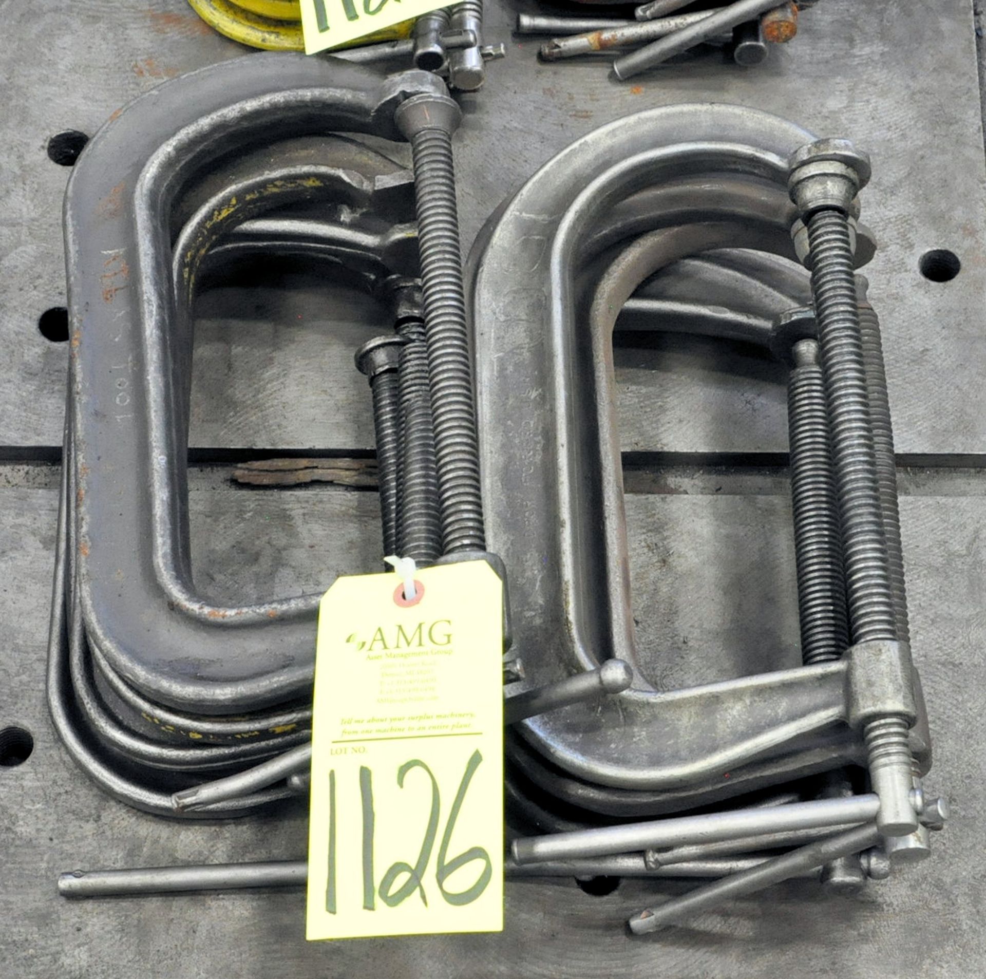 Lot-8" C-Clamps in (2) Stacks, (G-15), (Yellow Tag)