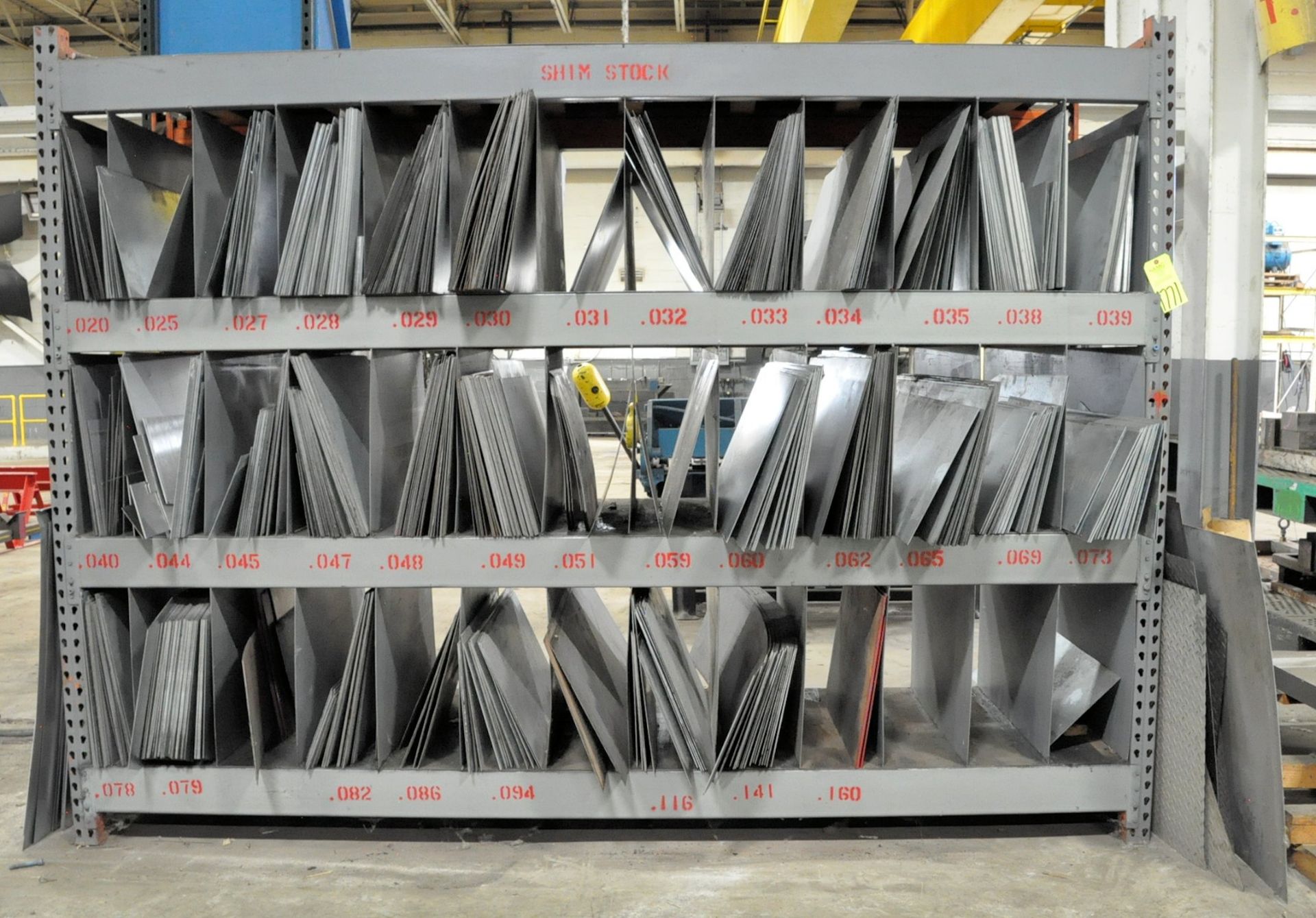 Lot-Misc. Sheet Metal Stock Cutoffs Ranging from: .020 thru .160, with Rack, (Warehouse Room), (