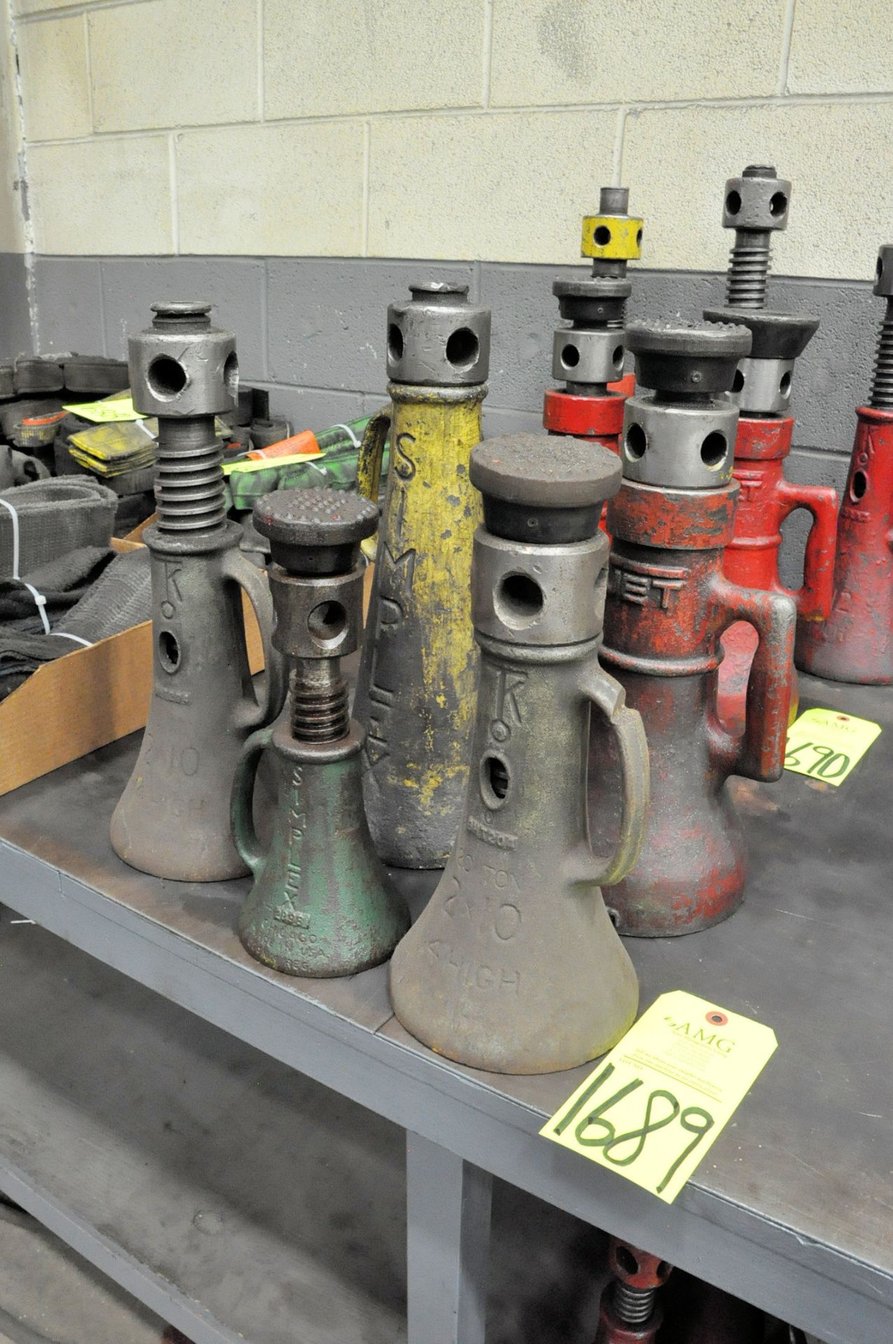 Lot-(5) Various Screw Jacks, (G-26), (Yellow Tag)