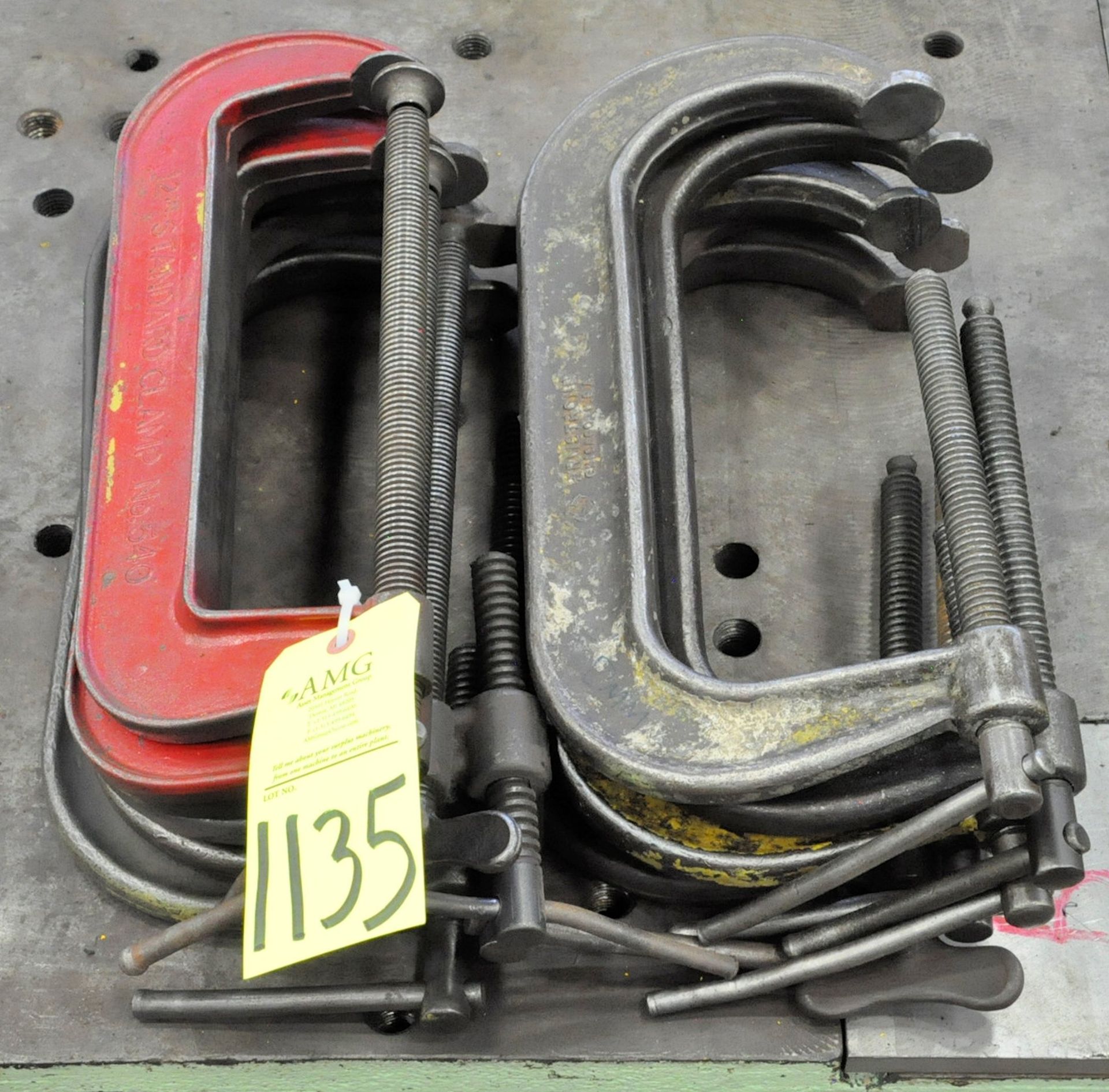 Lot-12" C-Clamps in (2) Stacks, (G-15), (Yellow Tag)