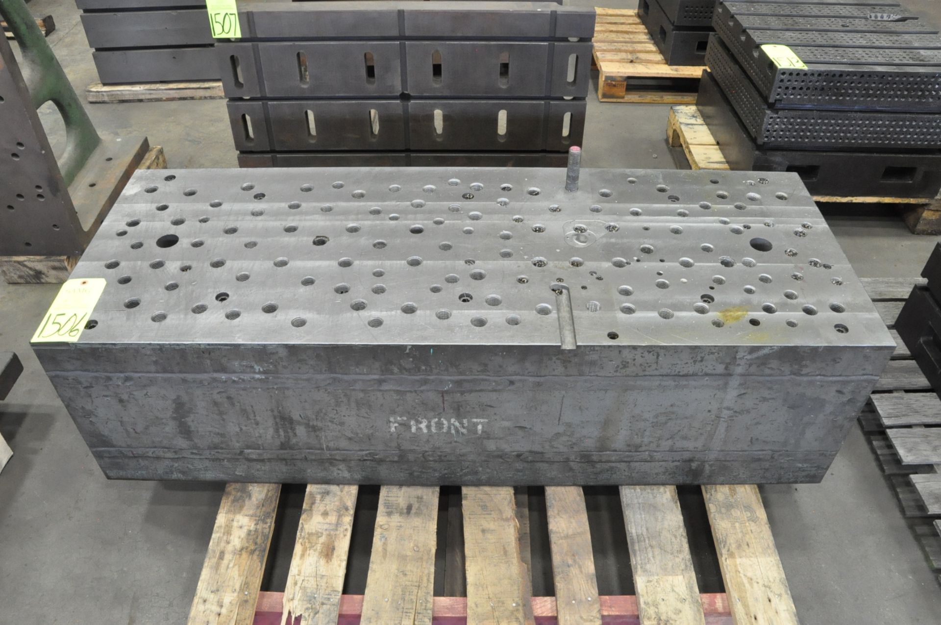 57" x 21" x 15 1/2" Drilled and Tapped Box Table on (1) Pallet, (F-19), (Yellow Tag)