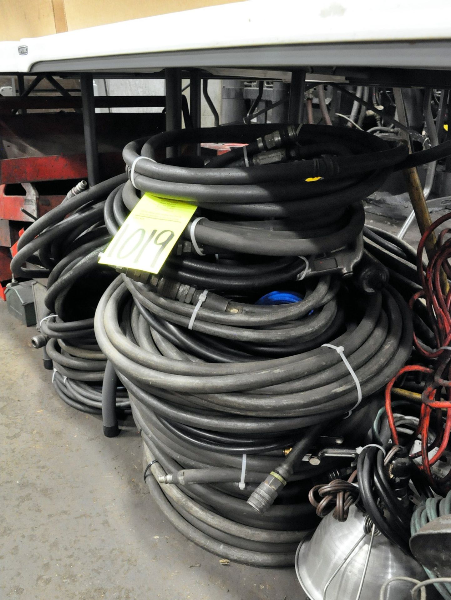 Lot-Air Hoses on Floor Under (1) Table, (E-7), (Yellow Tag)