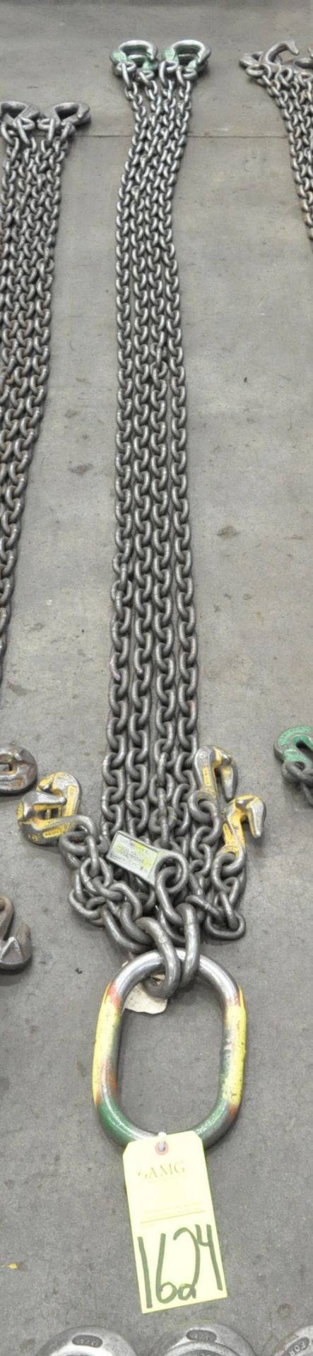 3/8" Link x 9' Long 4-Hook Chain Sling with (4) Chokers, Cert Tag, (G-23), (Yellow Tag)