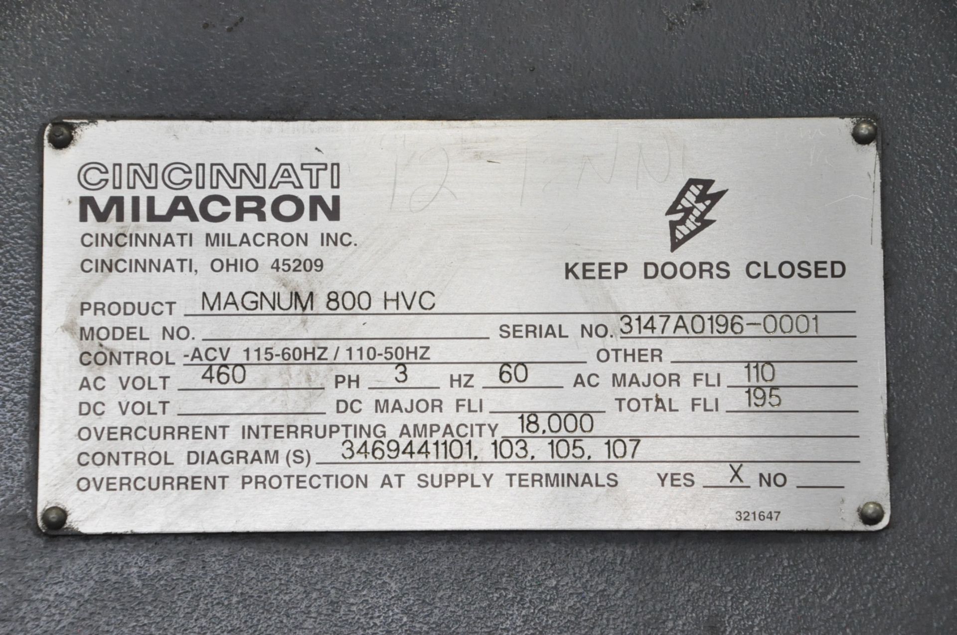 Cincinnati Milacron Magnum H5-800, 5-Axis CNC Horizontal Machining Center, S/n 3147A0196-0001, - Bild 10 aus 10