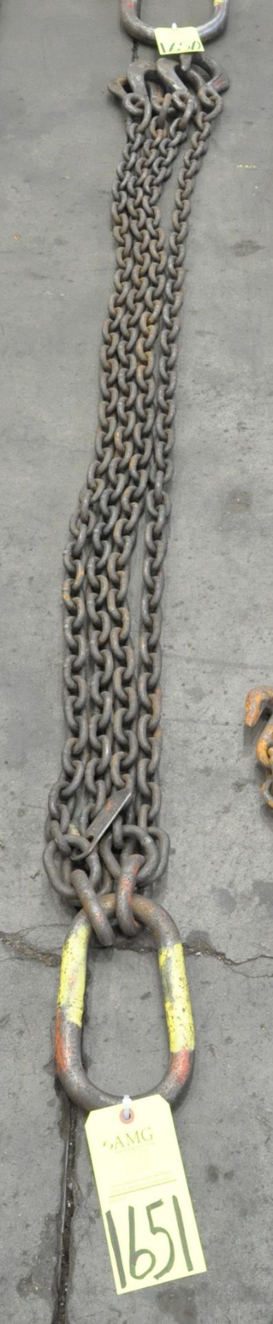 3/8" Link x 6' 6" Long 4-Hook Chain Sling, Cert Tag, (G-24) (Yellow Tag)