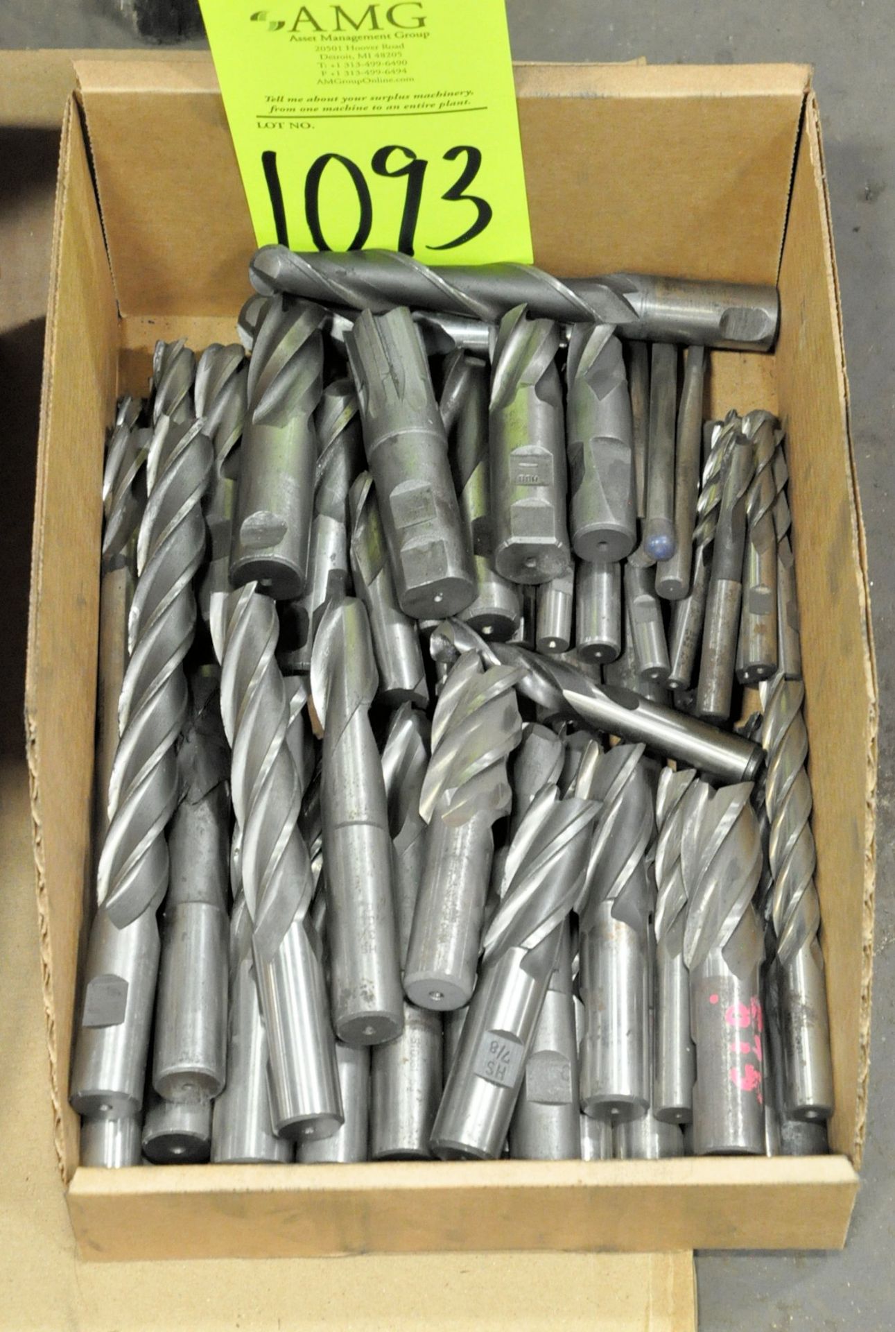 Lot-Double End Mills in (1) Box and Single End Mills in (4) Boxes on Floor Under (1) Table, (E- - Image 4 of 4