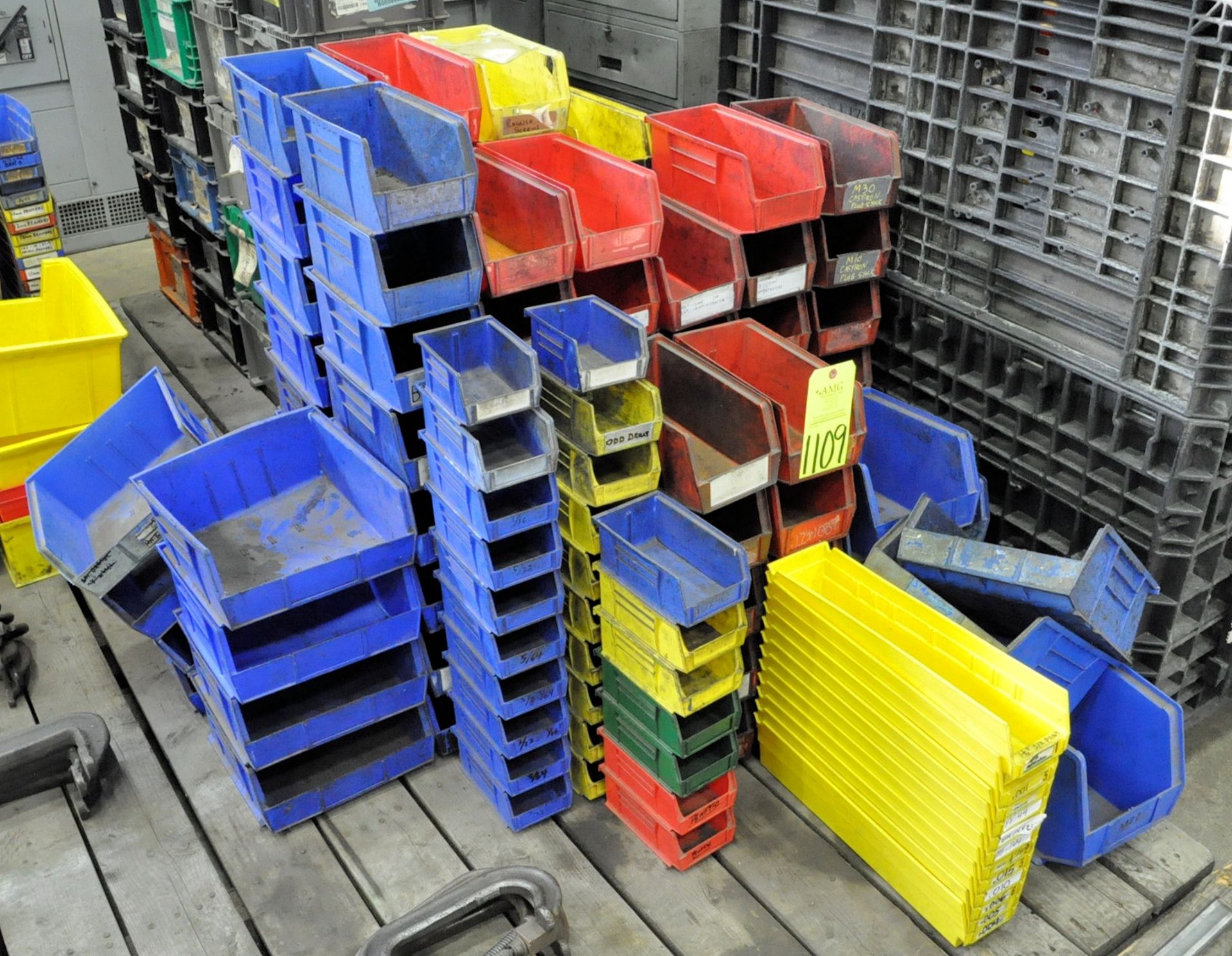 Lot-Plastic Parts Bins in (1) Group, (G-14), (Yellow Tag)