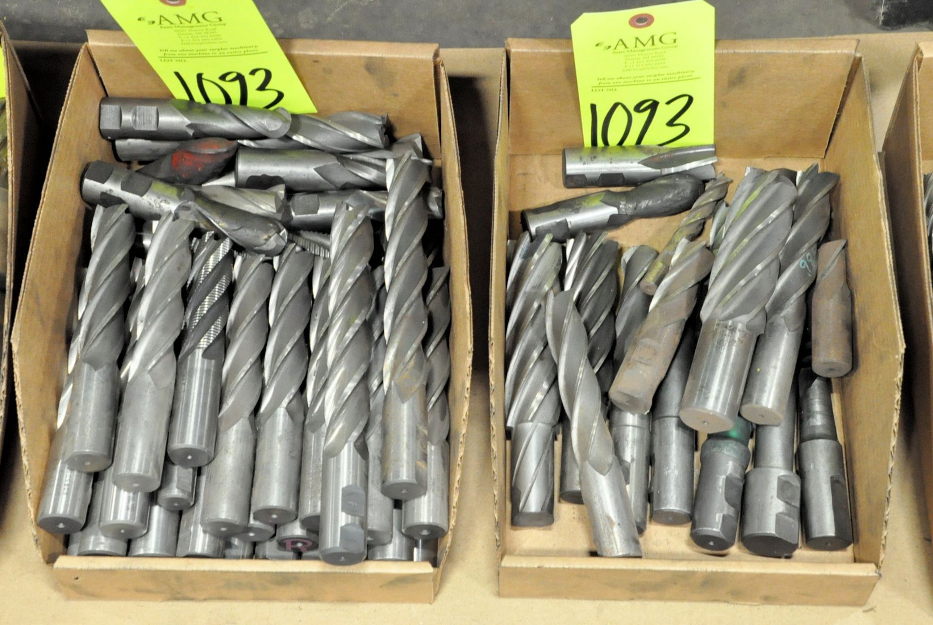 Lot-Double End Mills in (1) Box and Single End Mills in (4) Boxes on Floor Under (1) Table, (E- - Image 3 of 4