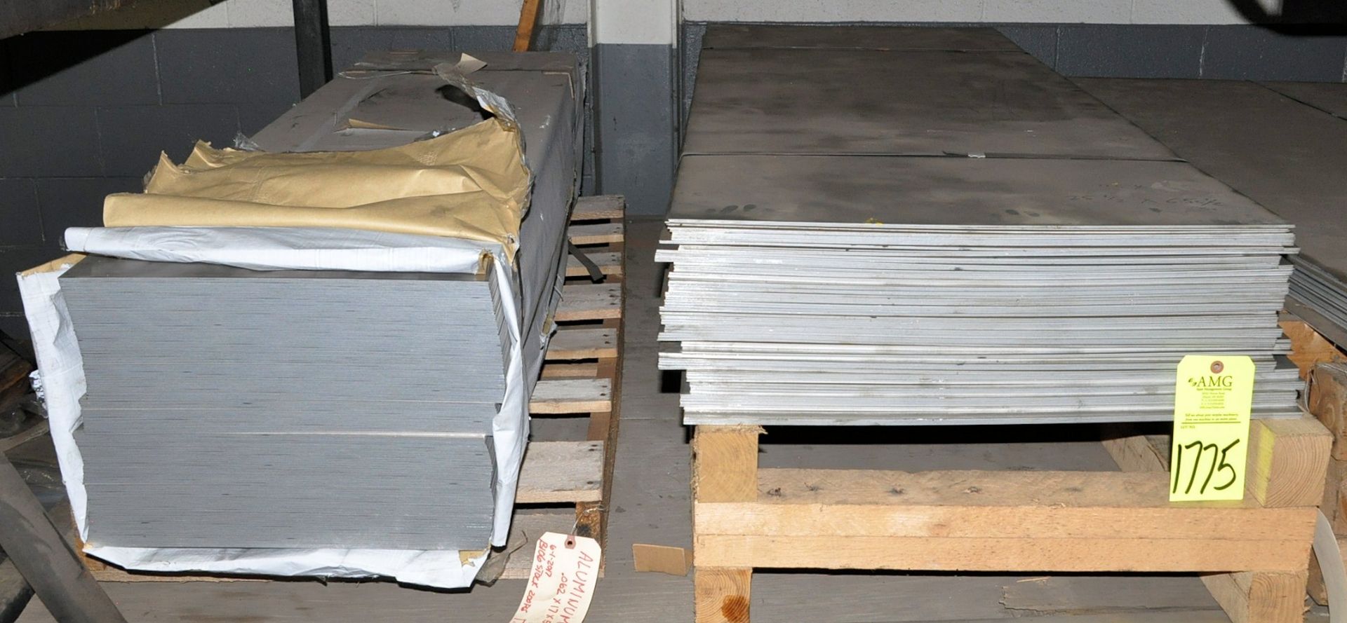 Lot-Aluminum .037, .039, .054, and .062 Sheet Metal Stock on (4) Pallets on 4th Shelf, (Warehouse - Image 2 of 4