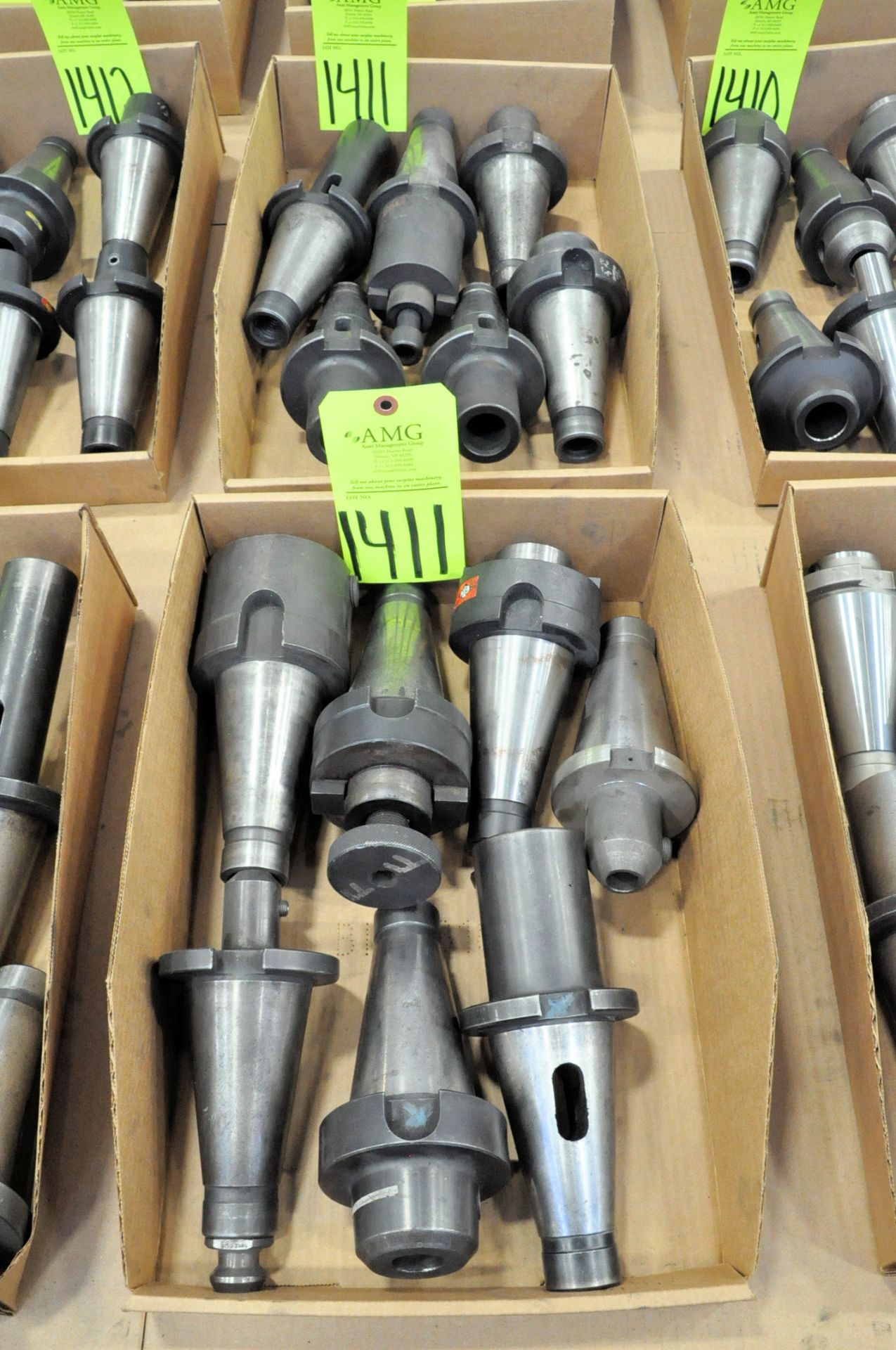 Lot-(13) 50-Taper Tool Holders in (2) Boxes, (E-7), (Yellow Tag)