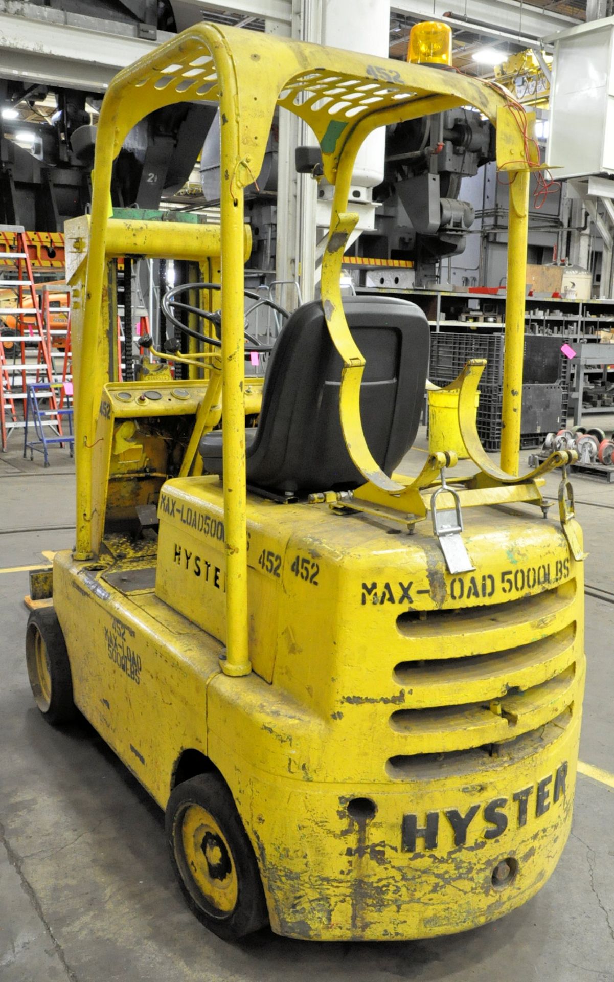 Hyster 5,000-Lbs. Capacity LP Gas Forklift Truck, S/n C2D 7859N, 151" Lift, 3-Stage Mast, 42" Long - Image 4 of 6