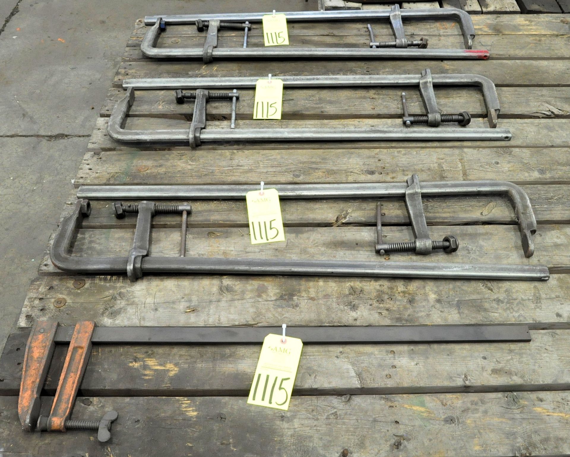 Lot-(7) Large Bar Clamps, (G-14), (Yellow Tag)