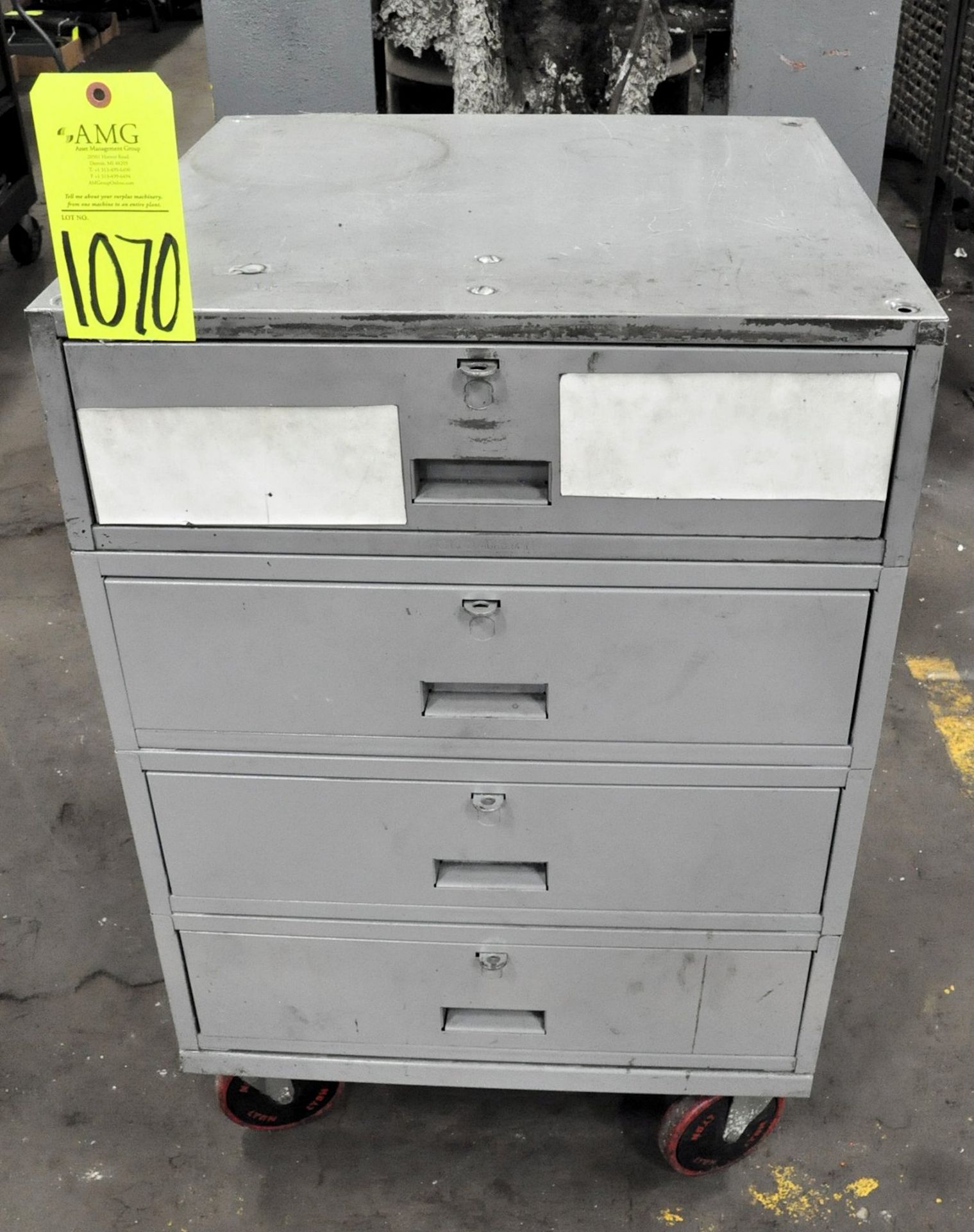 4-Drawer Rolling Cabinet with Misc. Contents, (E-7), (Yellow Tag)