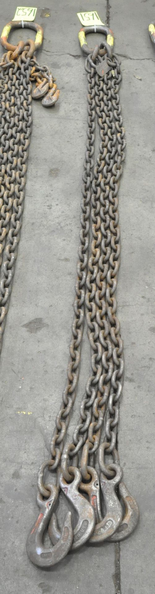 3/8" Link x 6' 6" Long 4-Hook Chain Sling, Cert Tag, (G-24) (Yellow Tag) - Image 2 of 2