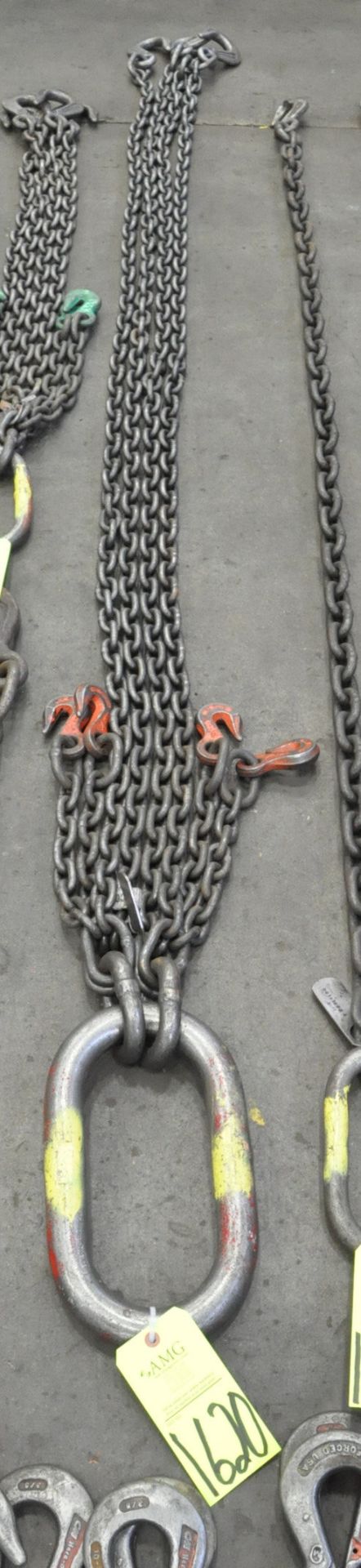 3/8" Link x 9' 6" Long 4-Hook Chain Sling with (4) Chokers), Cert Tag, (G-23), (Yellow Tag)