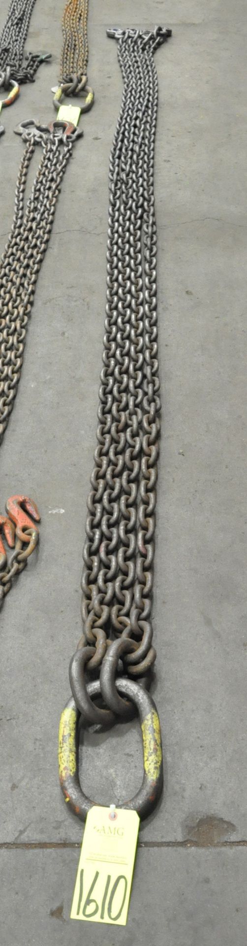1/2" Link x 13' Long 4-Hook Chain Sling, Cert Tag, (G-23), (Yellow Tag)