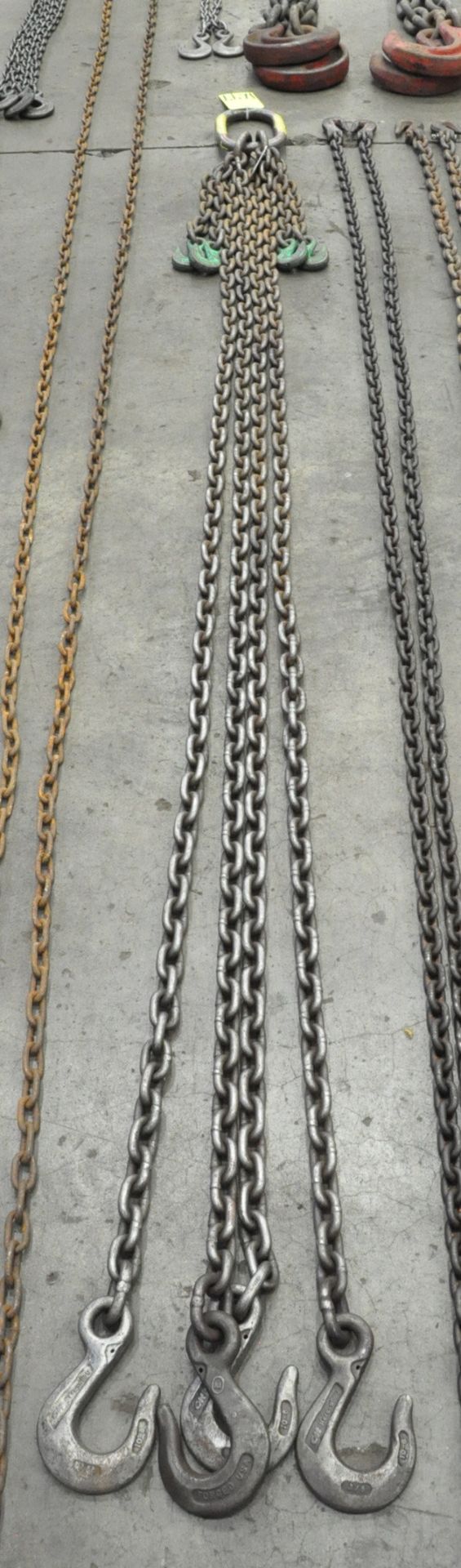 3/8" Link x 9' Long 4-Hook Chain Sling with (4) Chokers, Cert Tag, (G-24), (Yellow Tag) - Image 2 of 2