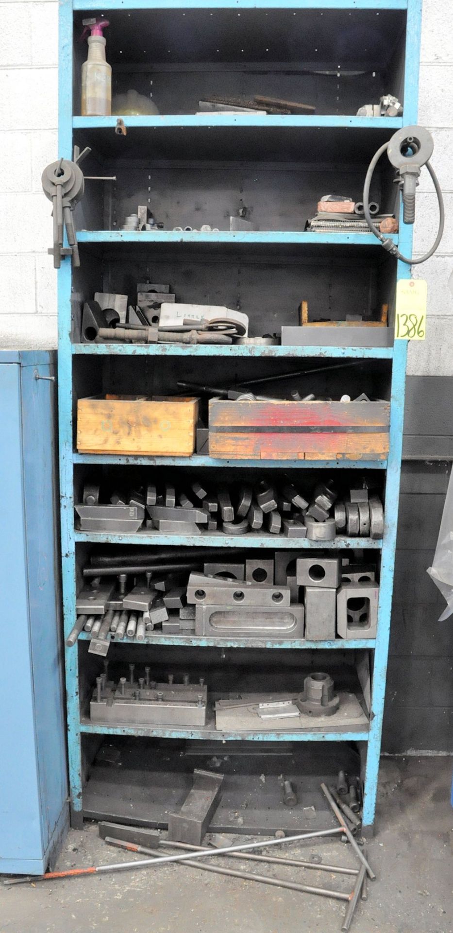 Lot-Hold Down Tooling with Shelving Unit, (A-24), (Yellow Tag)