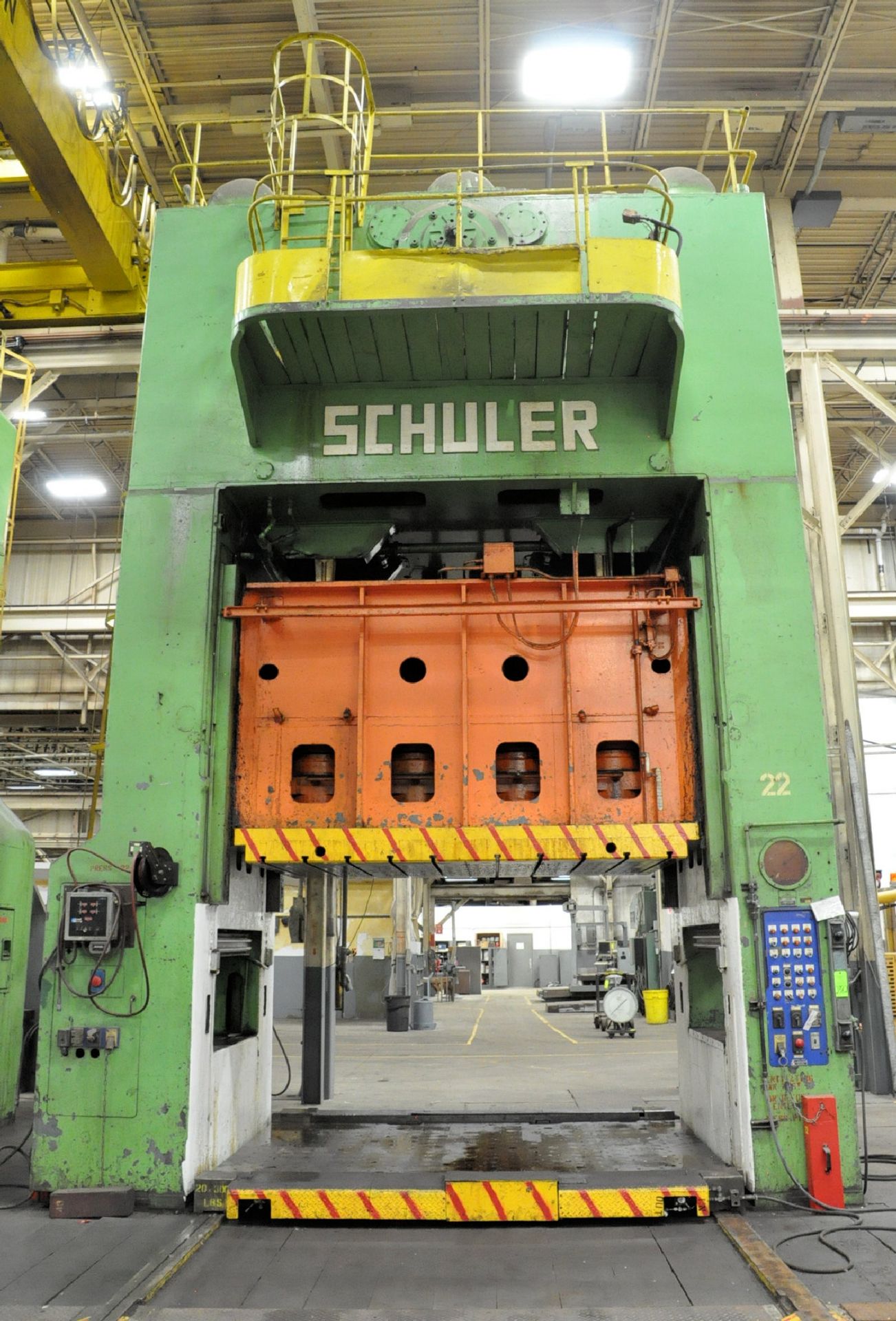 Schuler Model P4E2S9400, 500-Ton Mechanical Straight Side press,141" x 96" Double Crank Press, S/n A