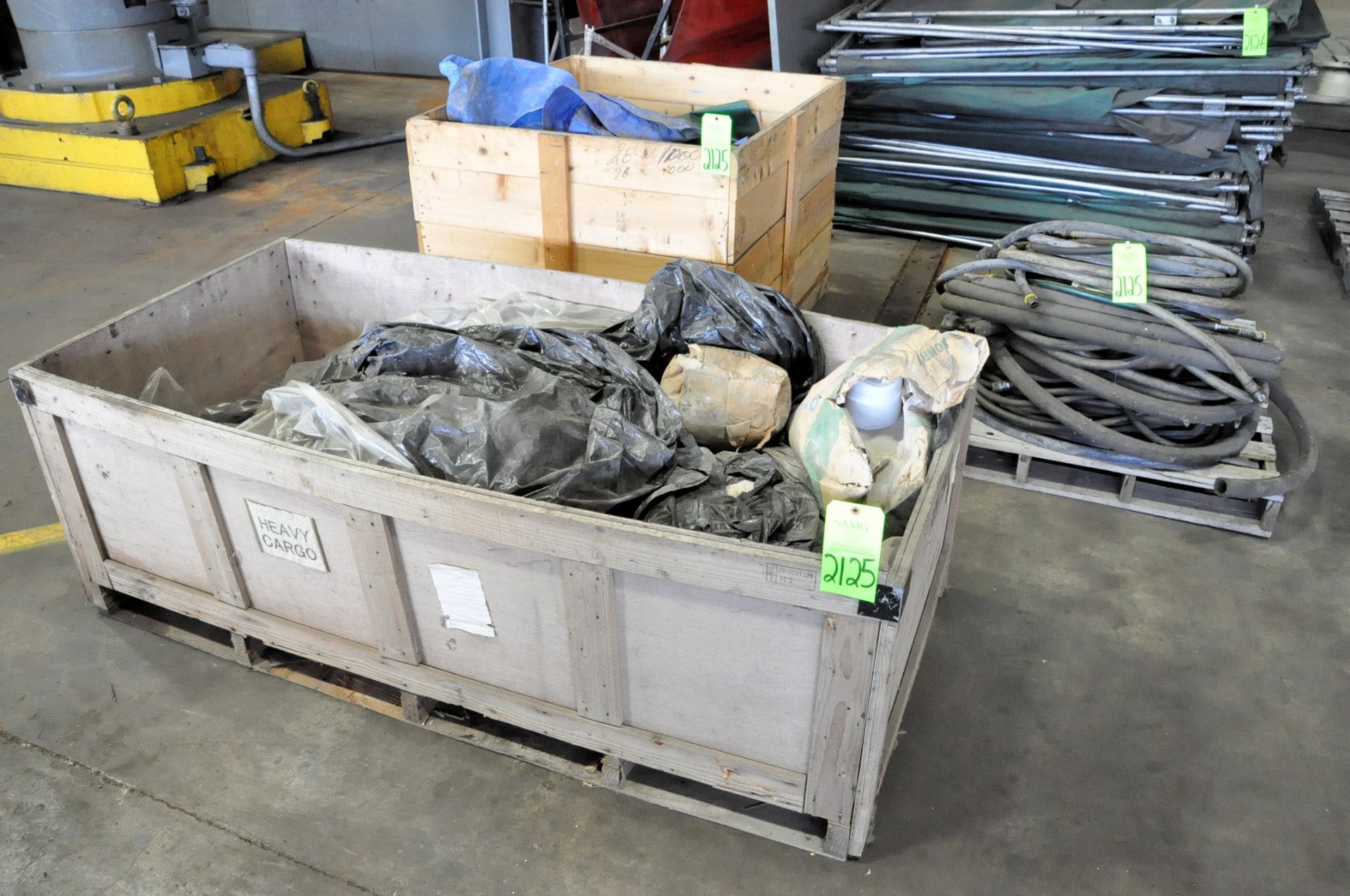 Lot-Unisorb Product, Hoses and Tarps in (2) Crates and (1) Pallet, (F-21), (Green Tag)