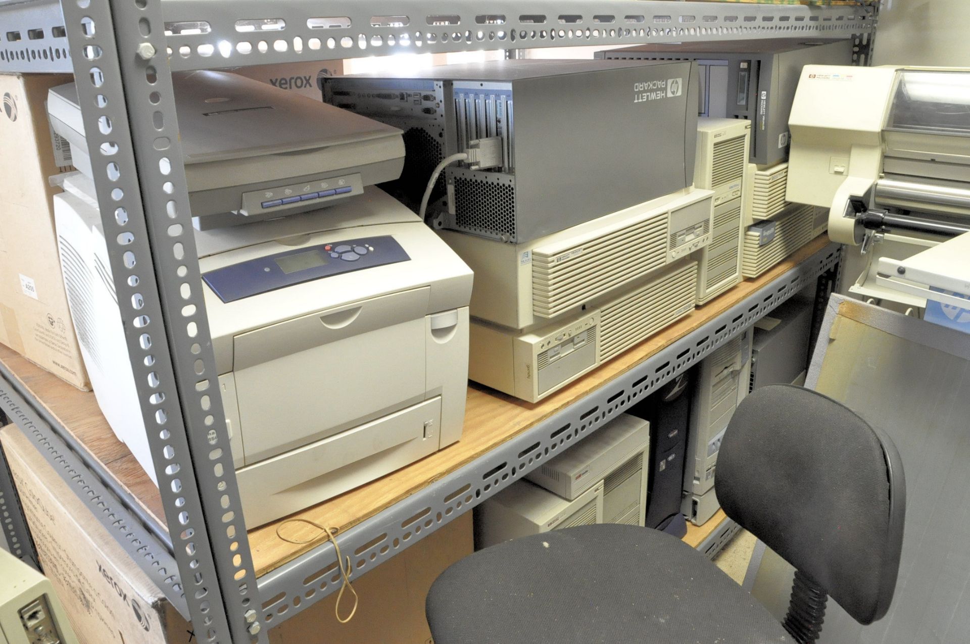 Lot-(1) Bookcase with Contents and (1) Shelving Unit with Printers and Monitors and HP DesignJet 750 - Image 5 of 6