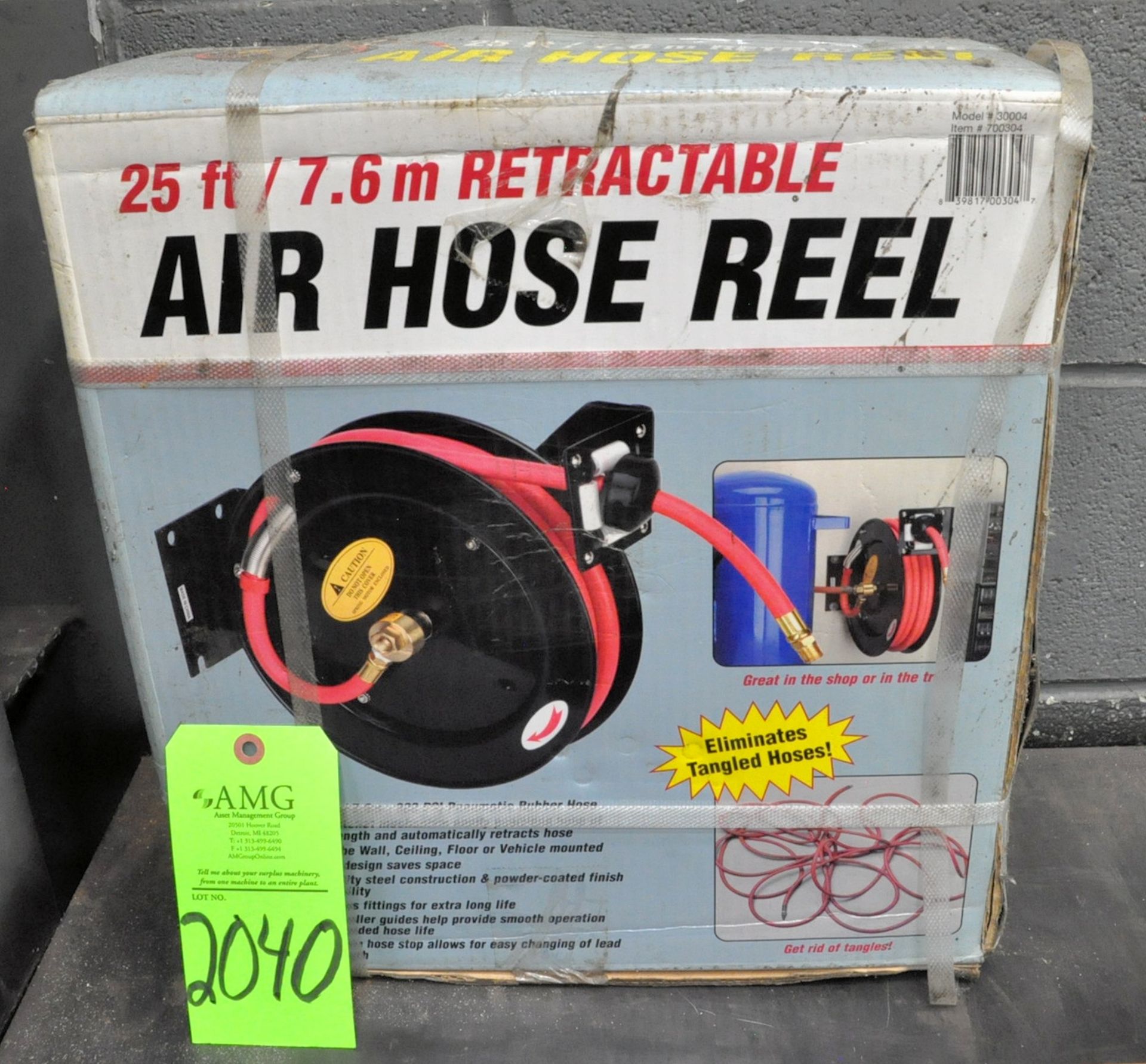 Lot-(1) Retractable Air Hose Reel New in Box with (2) Post Mounted Retractable Air Hose Reels, (G-20