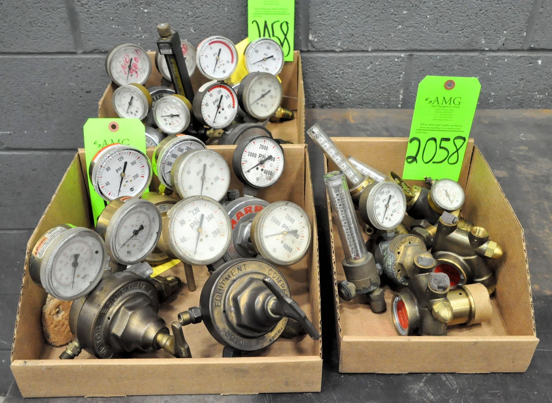 Lot-Various Oxygen/Acetylene Gauges in (3) Boxes, (G-23), (Green Tag)