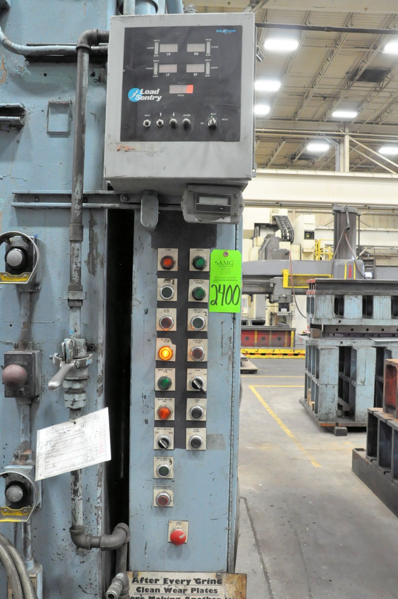 Clearing Model F-4500-148, 500-Ton 4-Point Mechanical Straight Side Press, 148" x 120" x 9" Rolling - Bild 5 aus 8