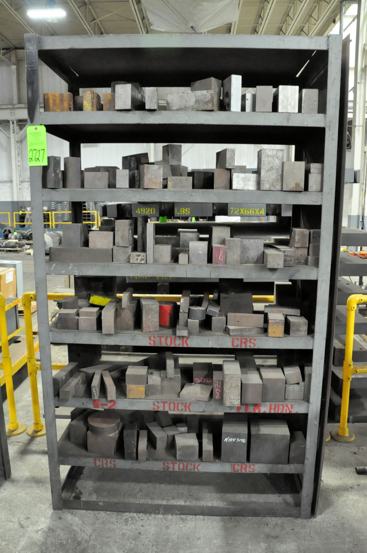 Lot-Solid Steel Cutoffs etc. with (5) Sections Shelving, (Warehouse Room), (Green Tag) - Image 3 of 6