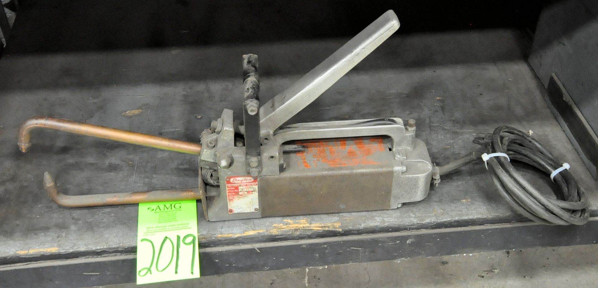 Dayton Model 2Z54, Hand Held Portable Spot Welder on Lower Shelf, (G-19), (Green Tag)