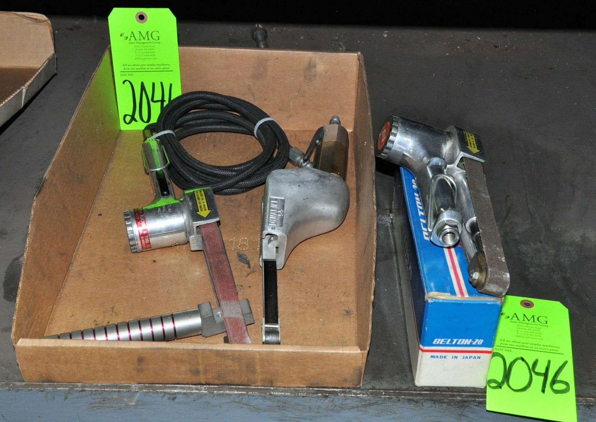 Lot-(1) Belton 3/4" Pneumatic Belt Sander, (2) Pneumatic Belt Sanders in (1) Box, (1) Dynafile Pneum - Image 2 of 4