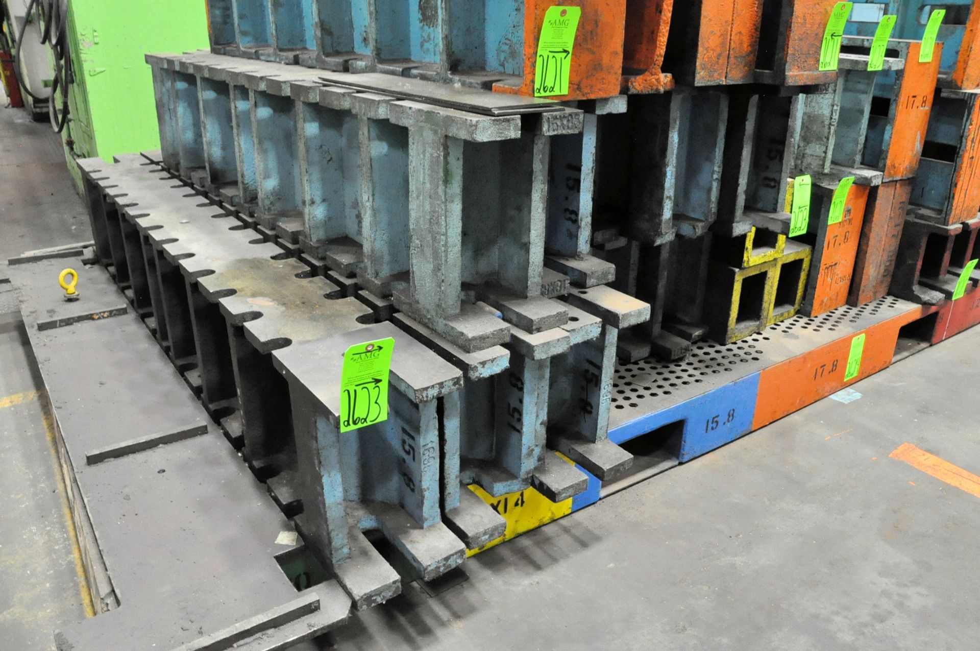 Lot-(13) 15.8" High Risers, (Blue), (Press Line Bay), (Green Tag)