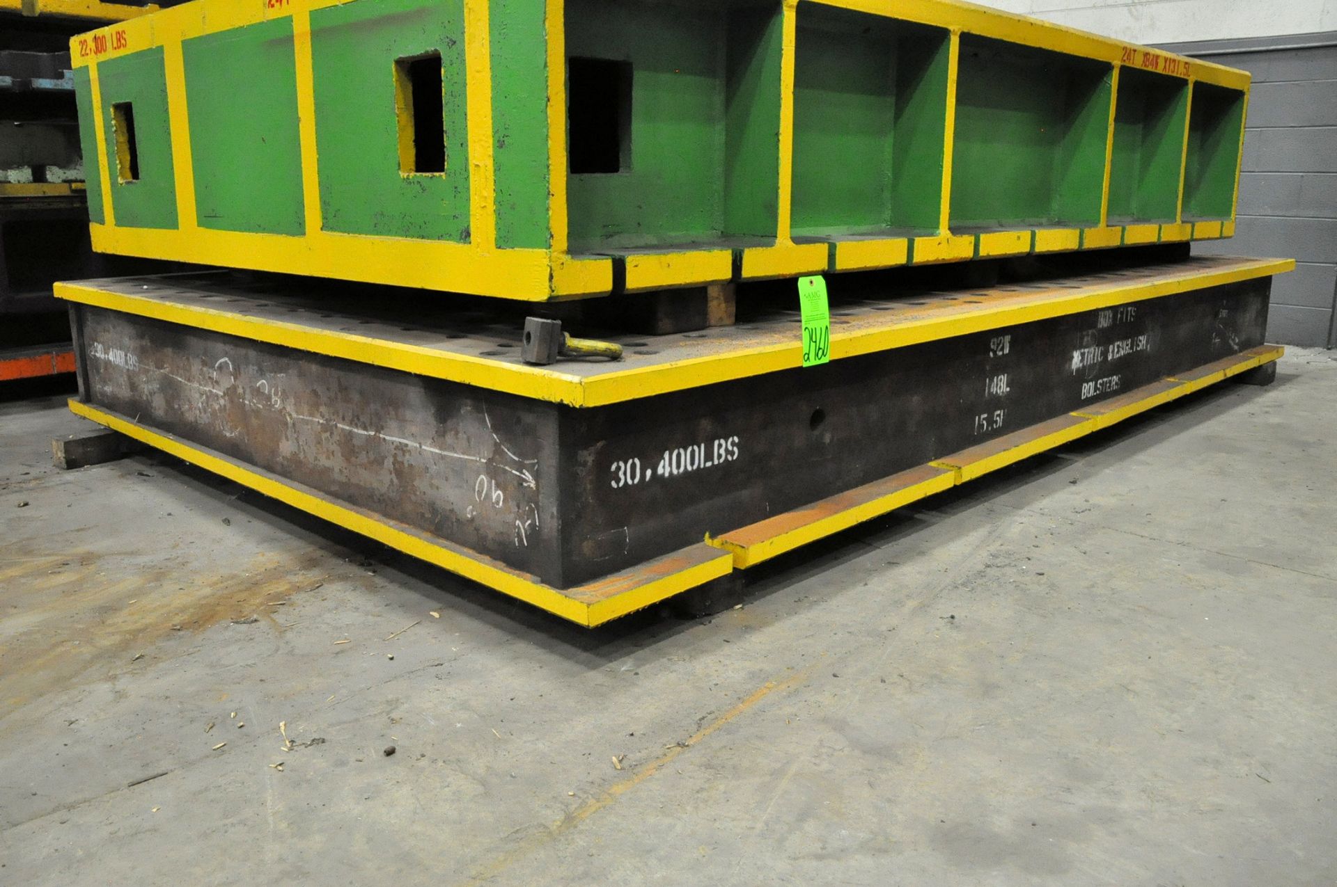 148" x 92" x 15 1/2"H Riser Table, 30,400-Lbs. (Press Line Bay), (Green Tag)