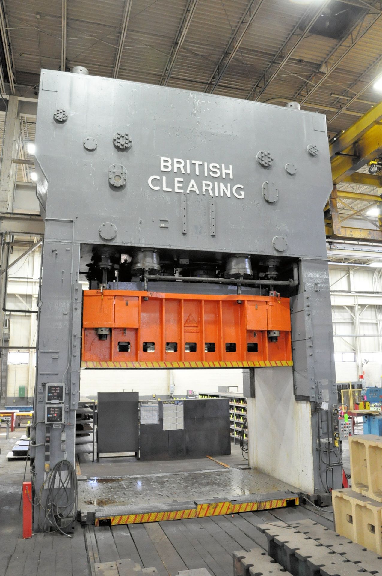 British Clearing Model TF41500-180, 900/600-Ton, 4-Point Double Action Straight Side Press, S/n 46-B