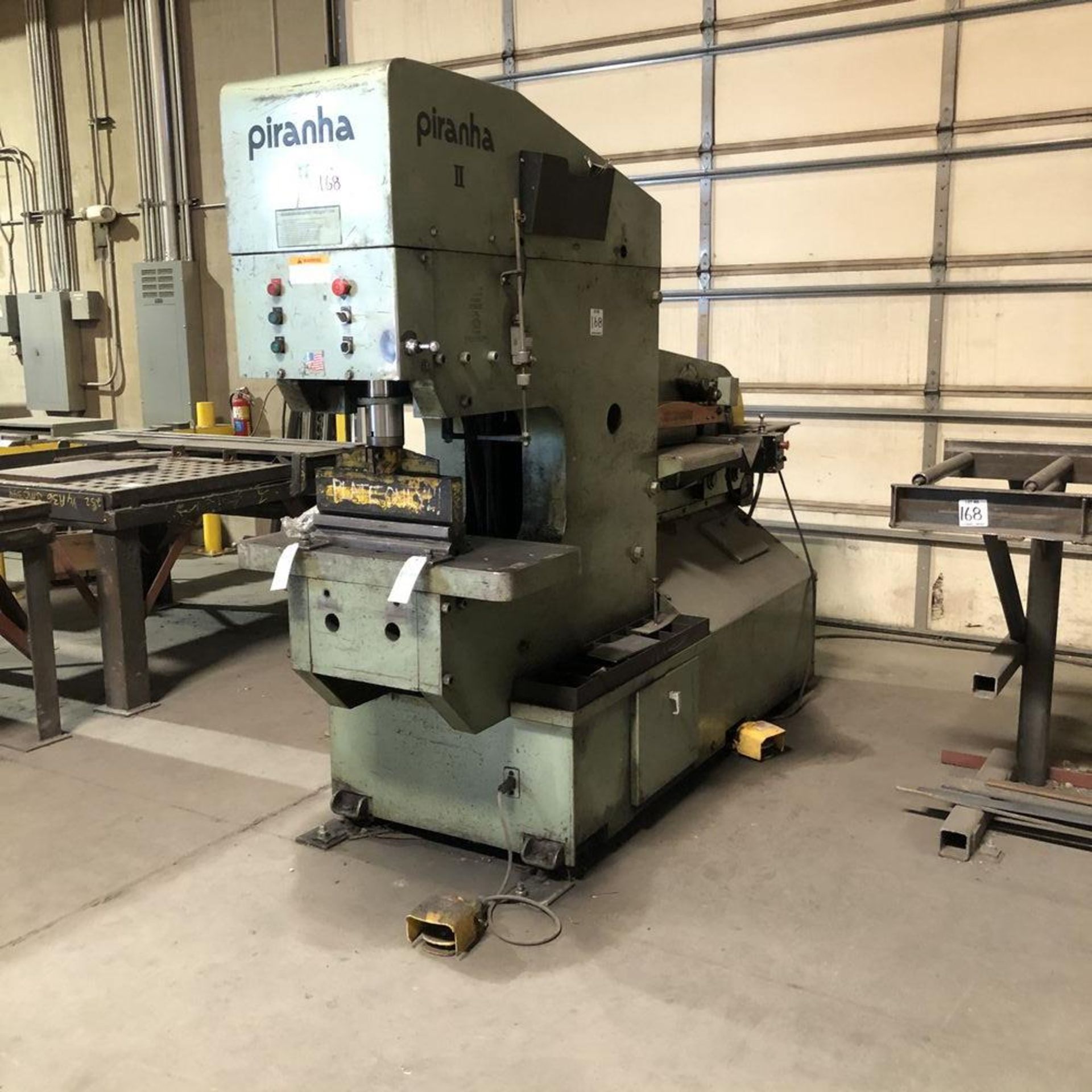 LOT: Piranah PII110 Iron Worker with material Roller and Rack, Dual Operator Iron Worker- 110 ton,