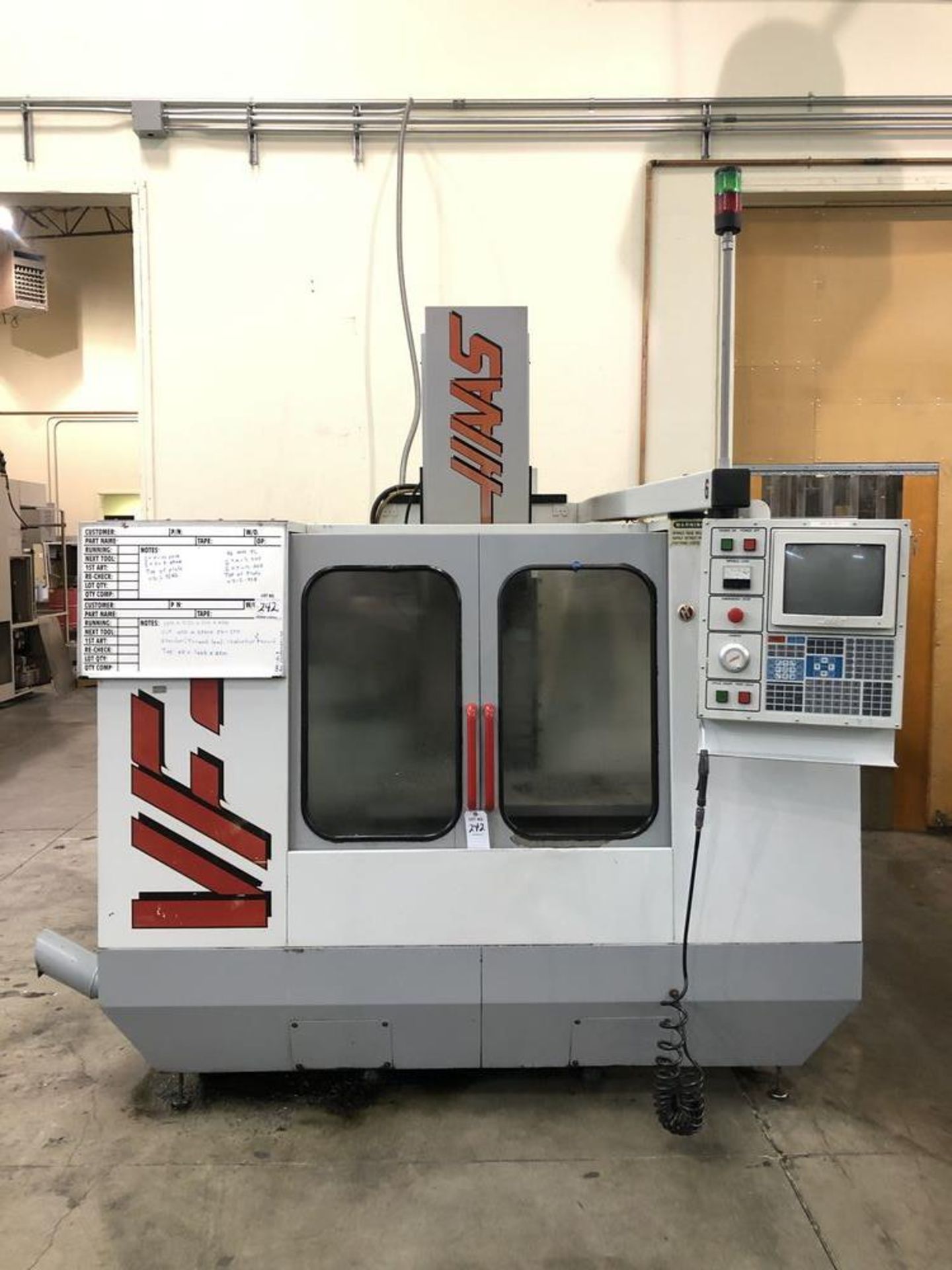 1995 Haas Mill VF-2 Vertical Machining Center - 20 hp motor, 7,500 rpm spindle speed, 20 station