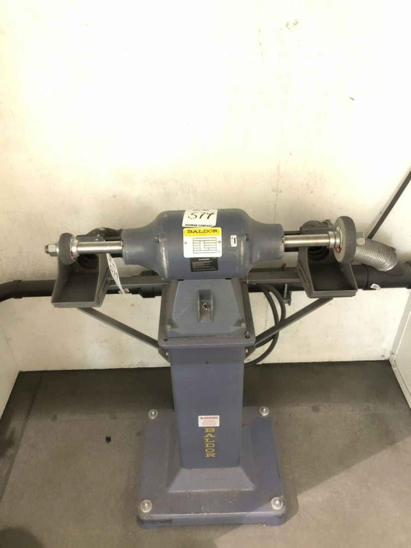 (1) Baldor dual wheel pedestal grinder 1 1/2 hp